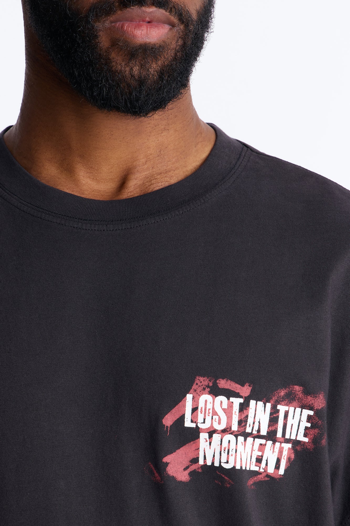 Lost In The Moment Oversized Short Sleeve Tee - Black Wash