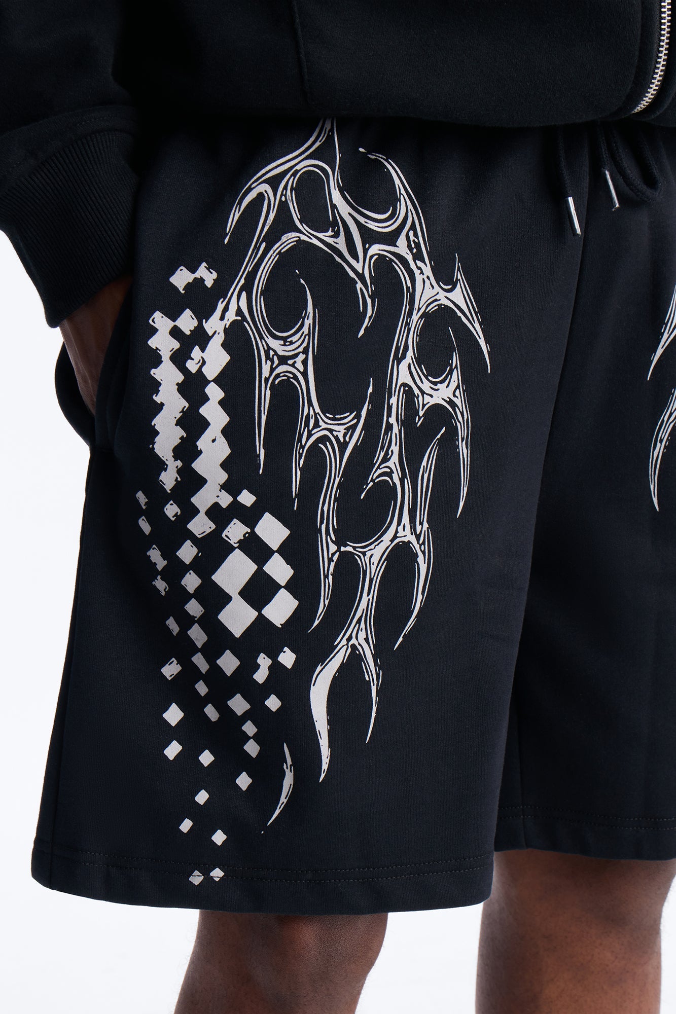 Digital Tribal Sweatshorts - Black
