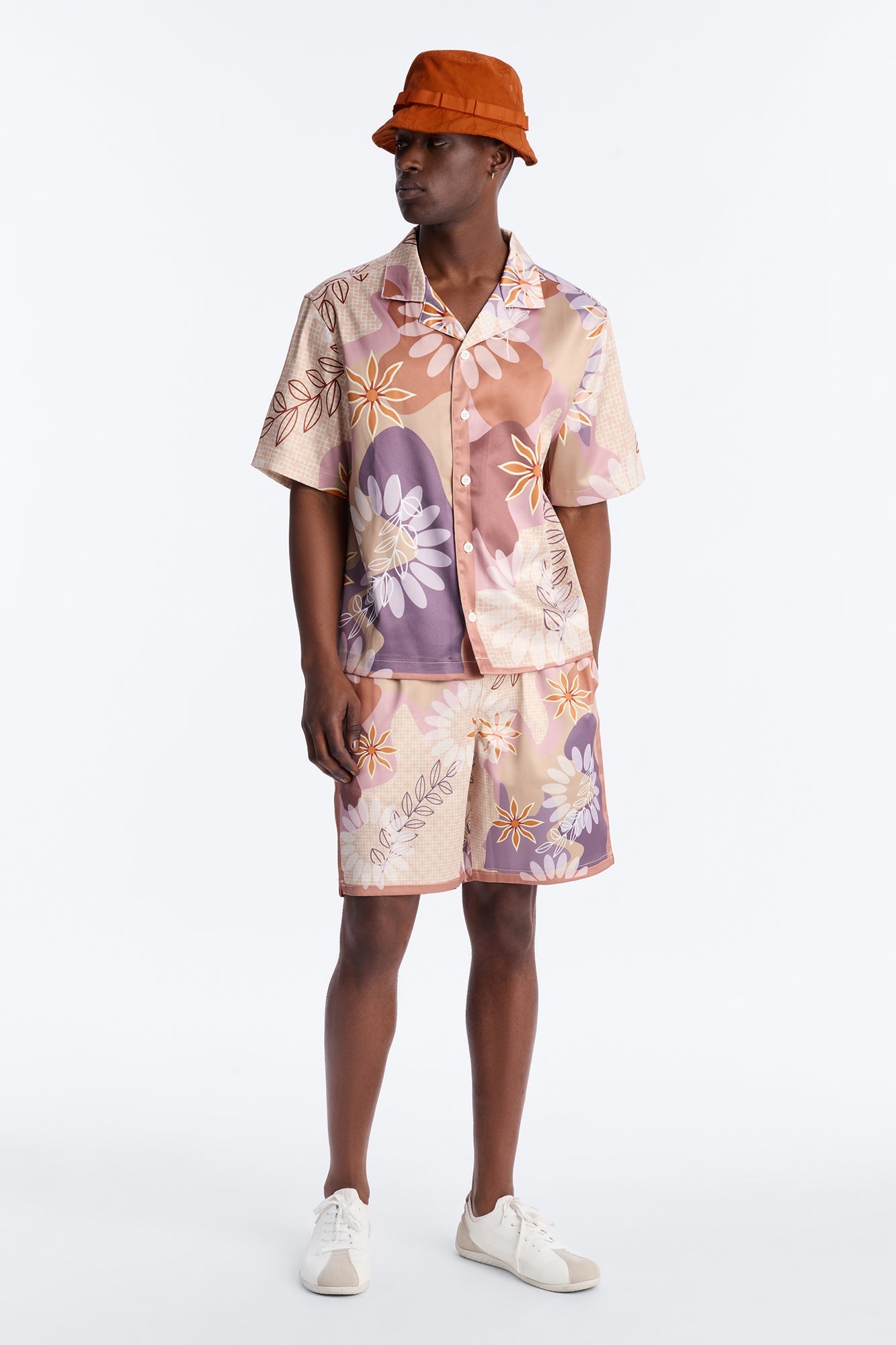 Relaxed Palm Bloom Short - Pink