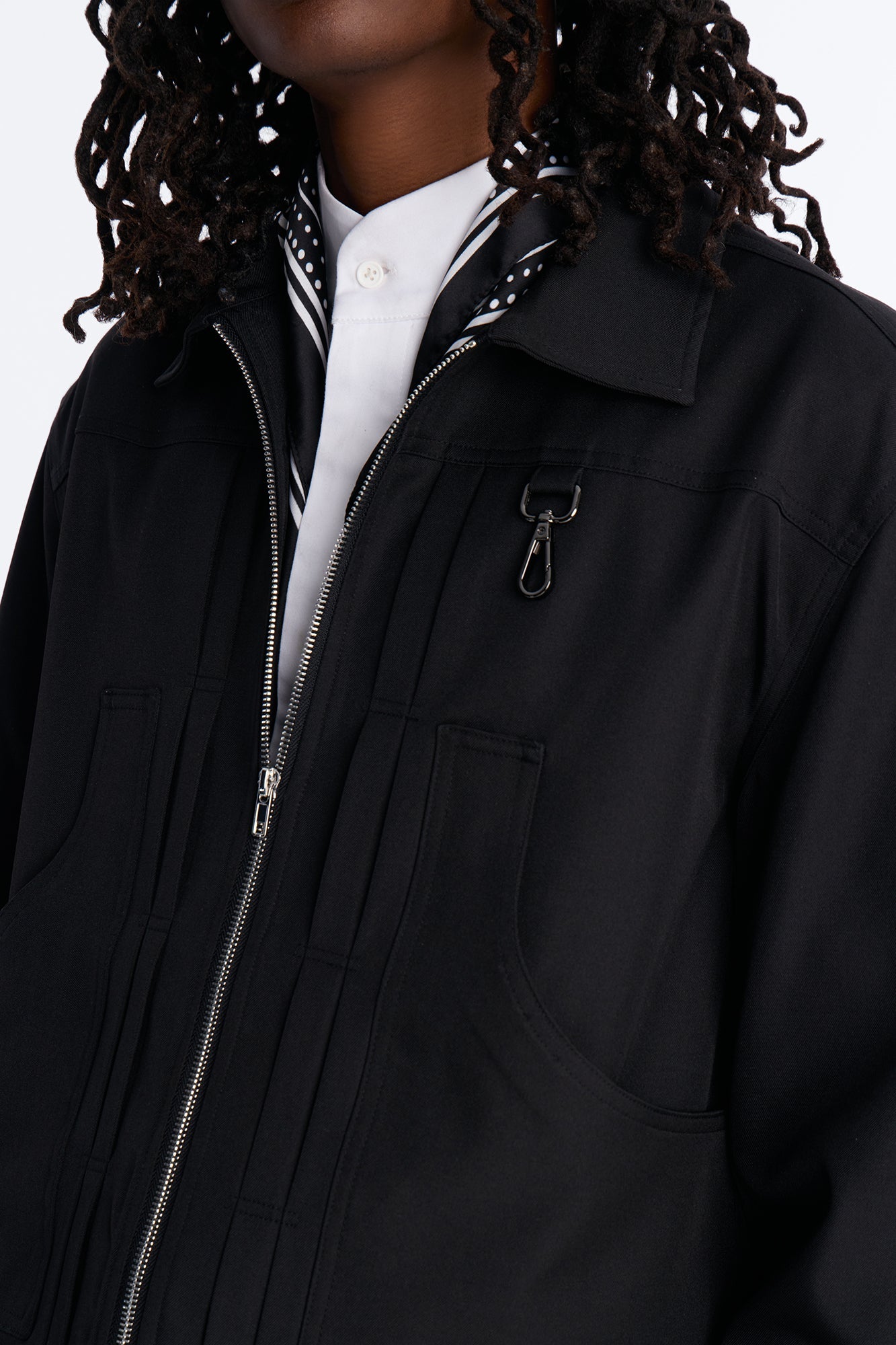 Relaxed Vertical Sync Zip Jacket - Black