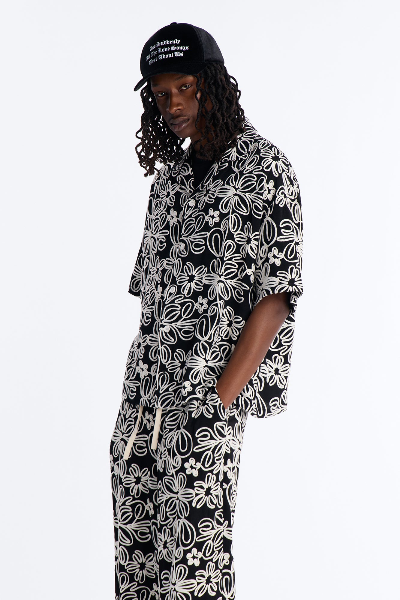 Desert Nights Cuban Collar Shirt - Black