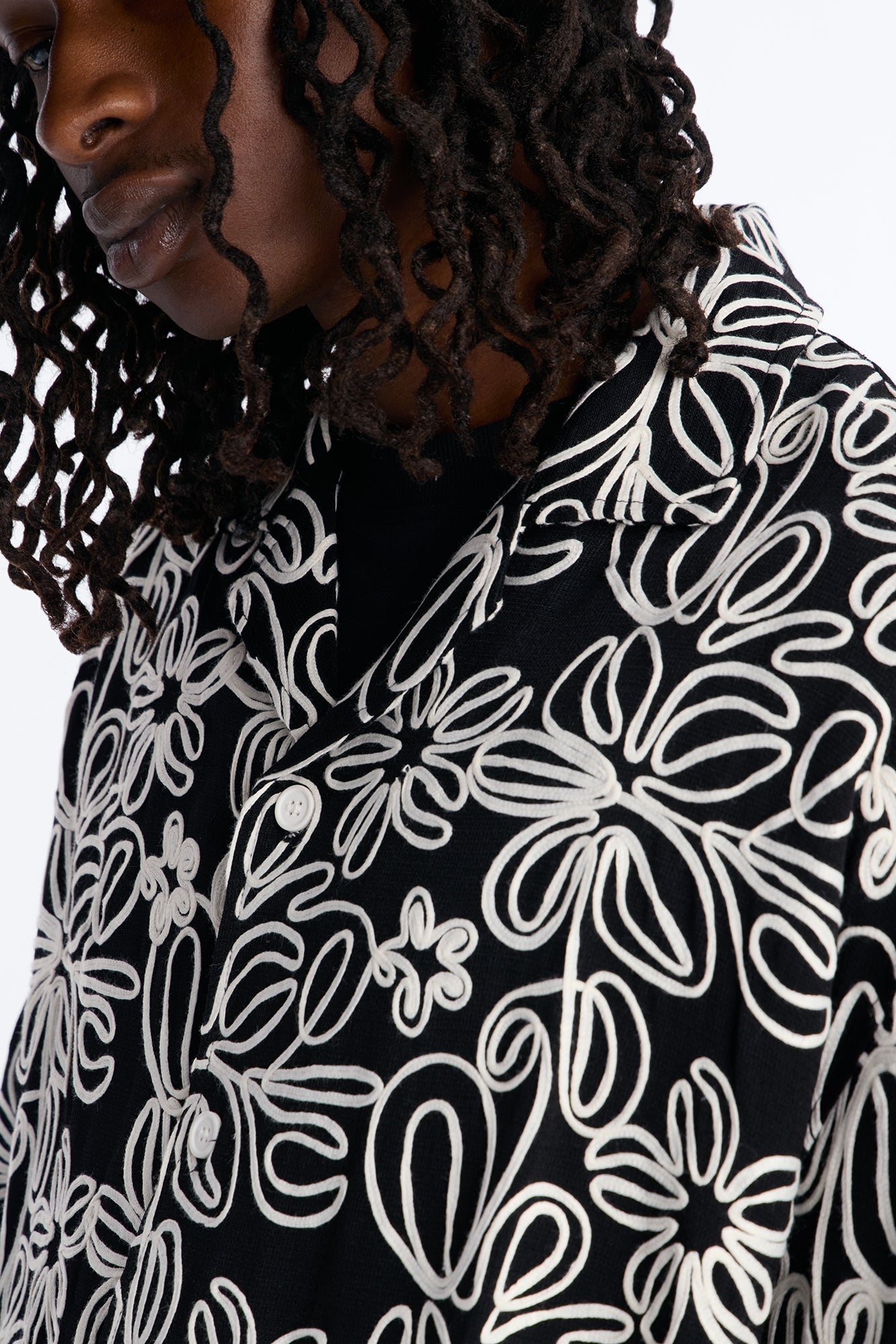Desert Nights Cuban Collar Shirt - Black