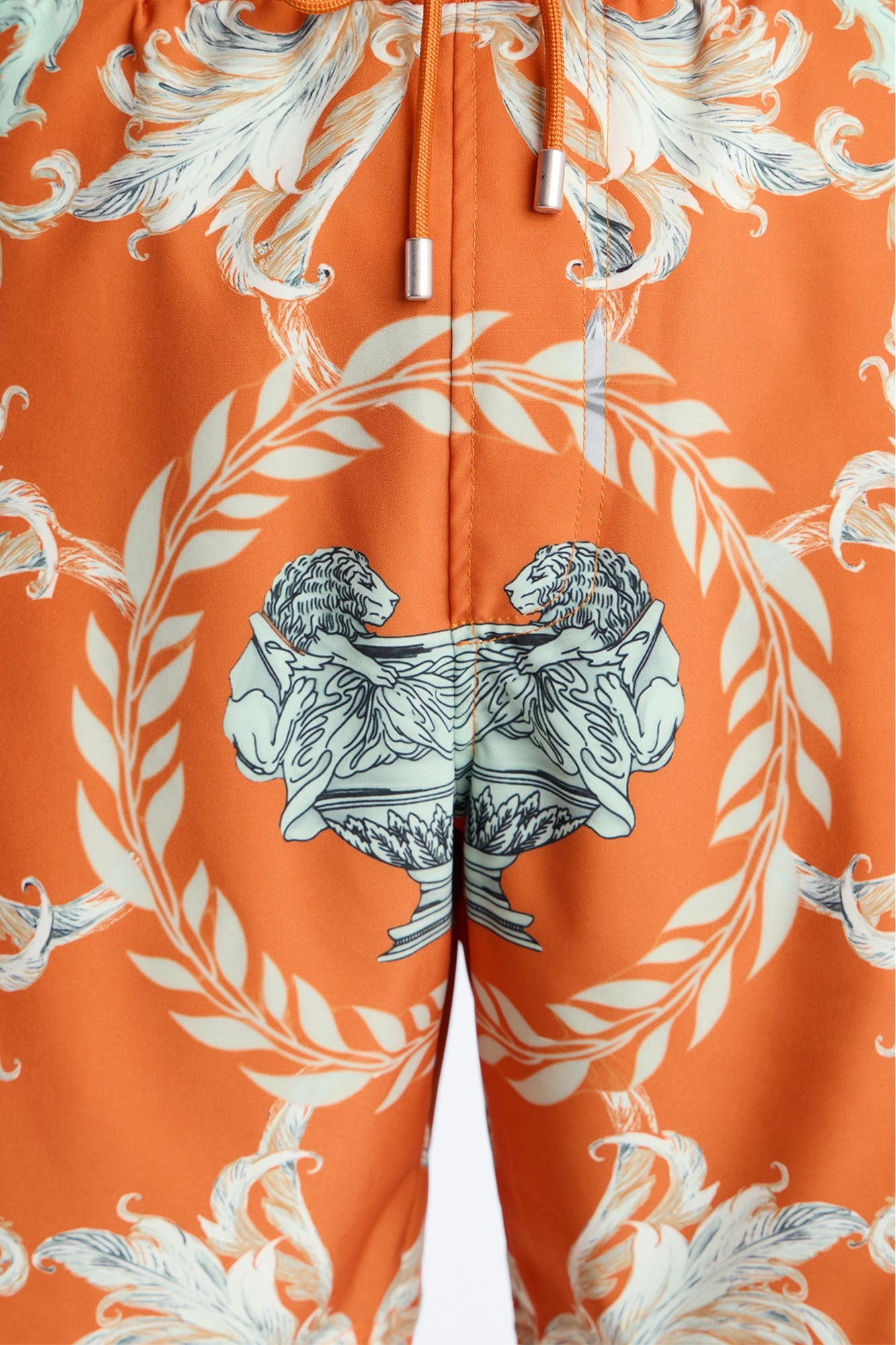 Interlinked Chain Baroque Swim Trunk 7″ - Orange