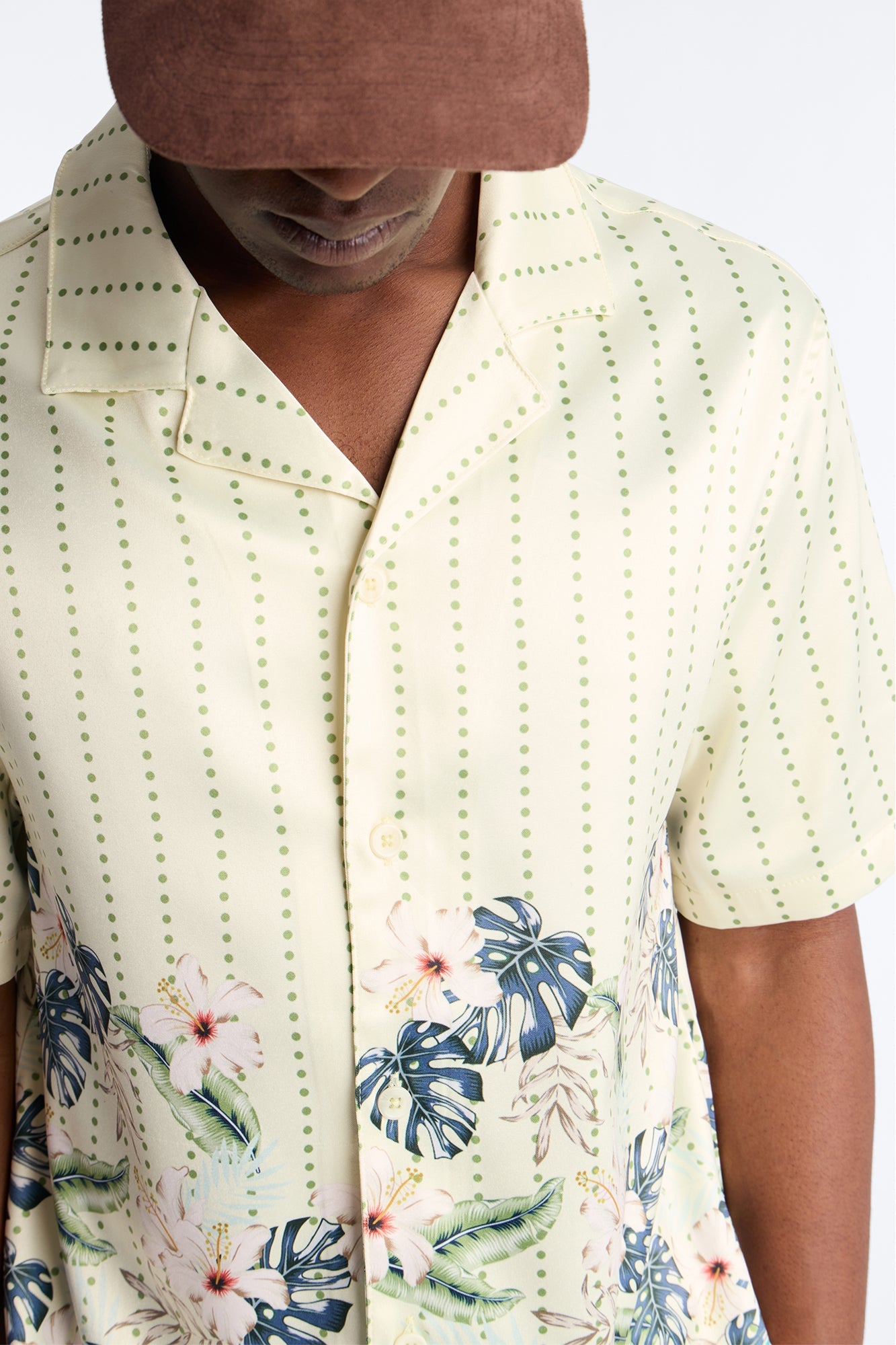 Catalina Island Cuban Collar Button Up Shirt - Yellow