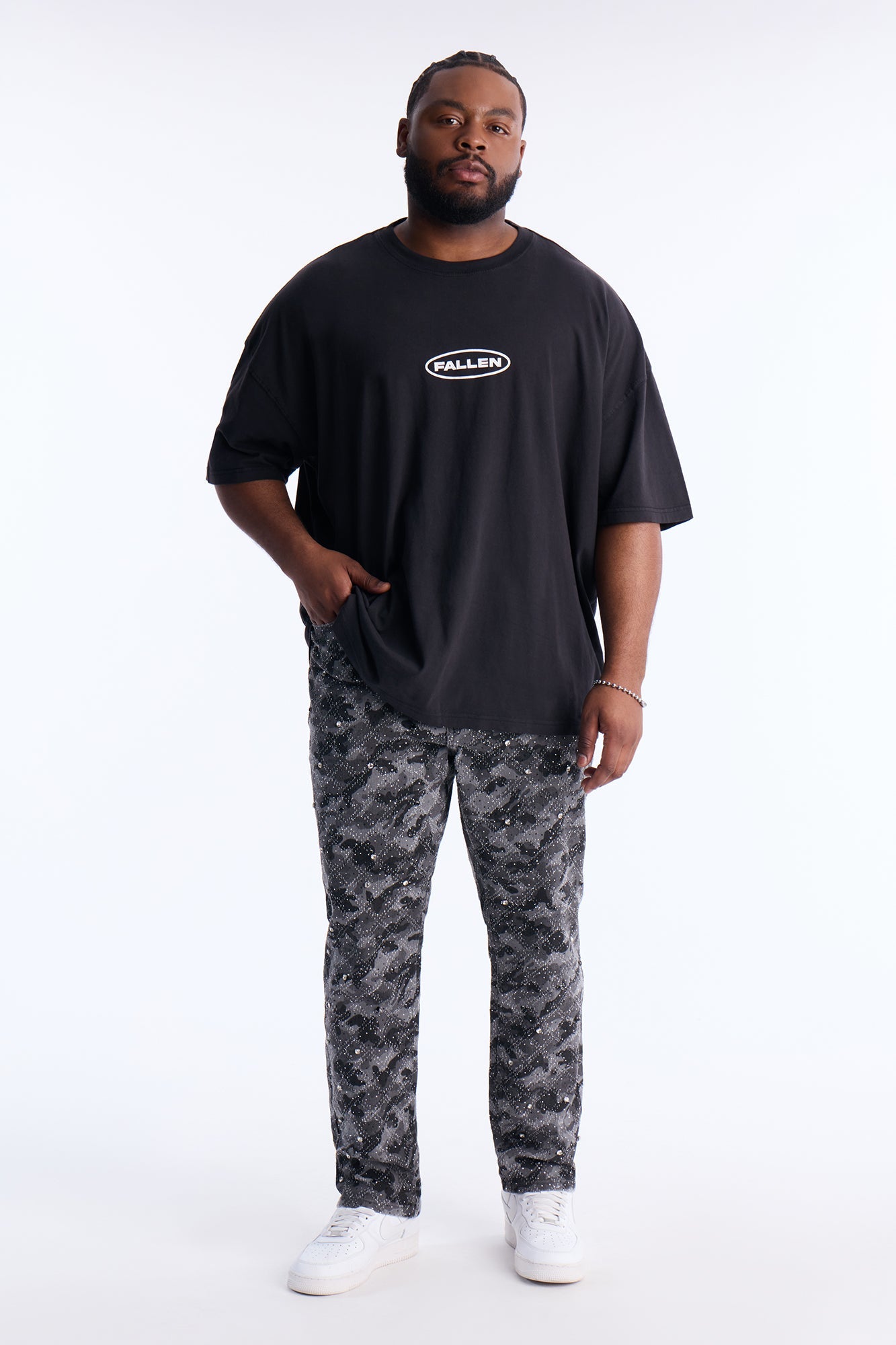 Fallen But Not Lost Oversized Short Sleeve Tee - Black Wash