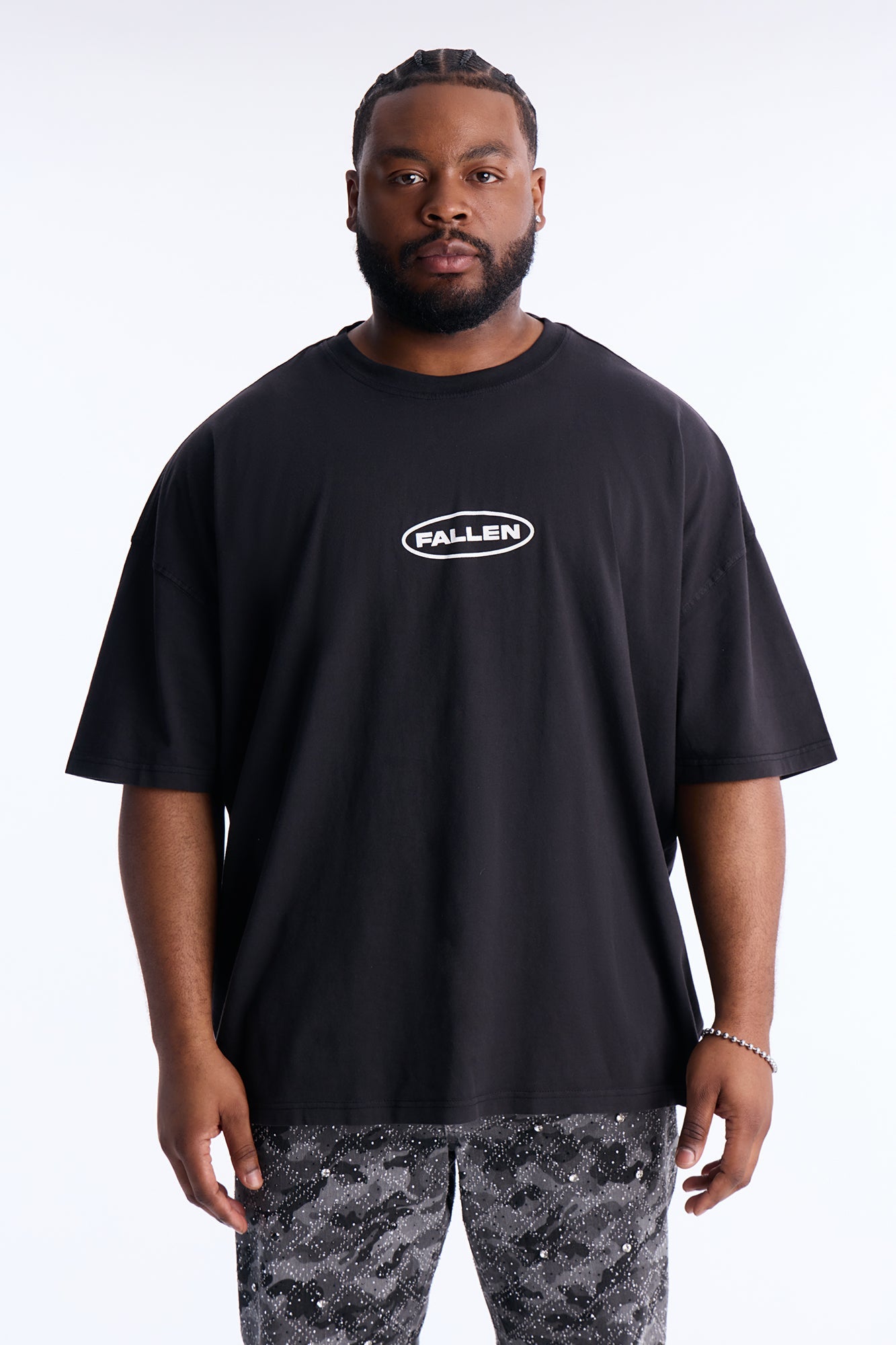 Fallen But Not Lost Oversized Short Sleeve Tee - Black Wash