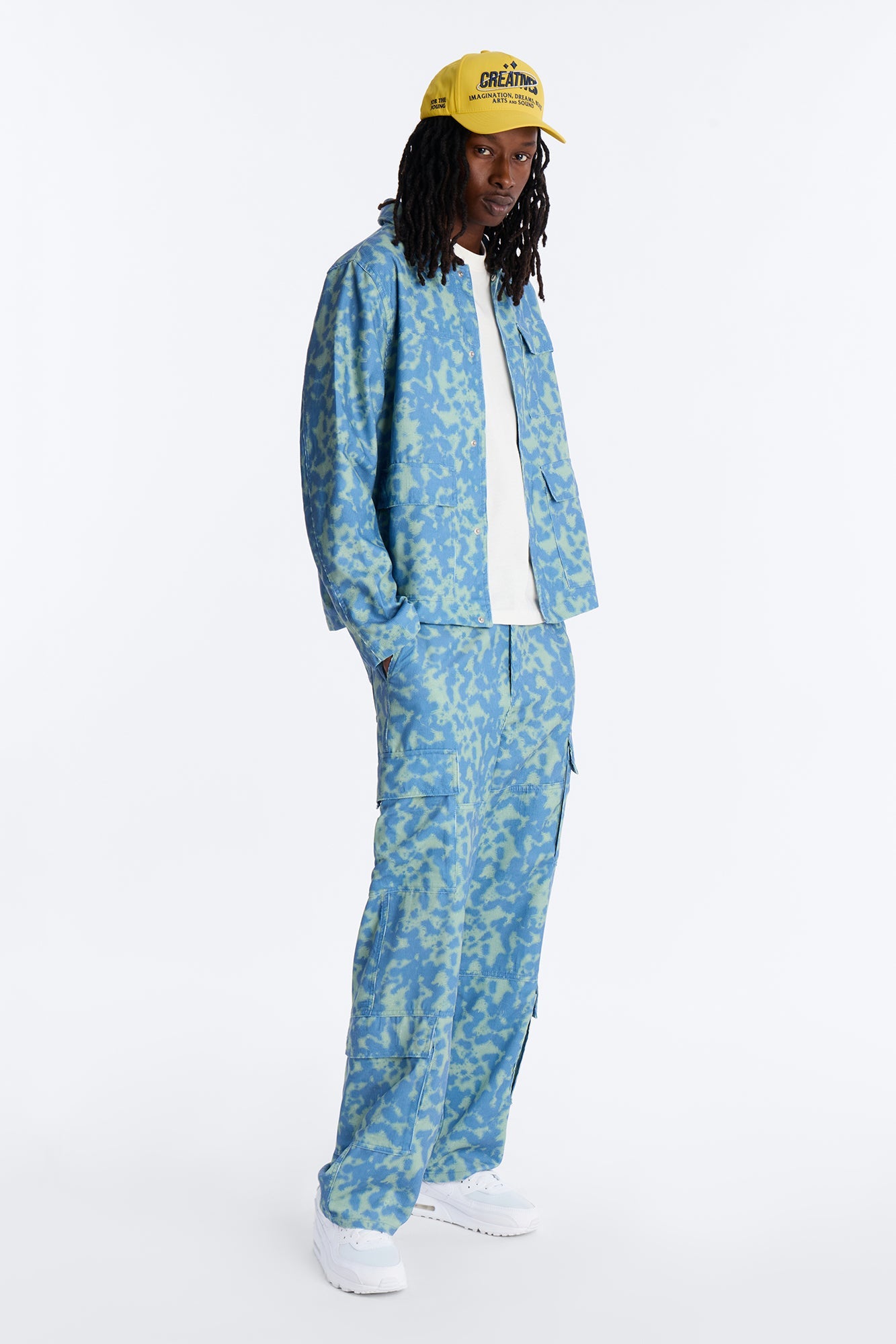 Baggy Terrain Drip Textured Pant - Blue