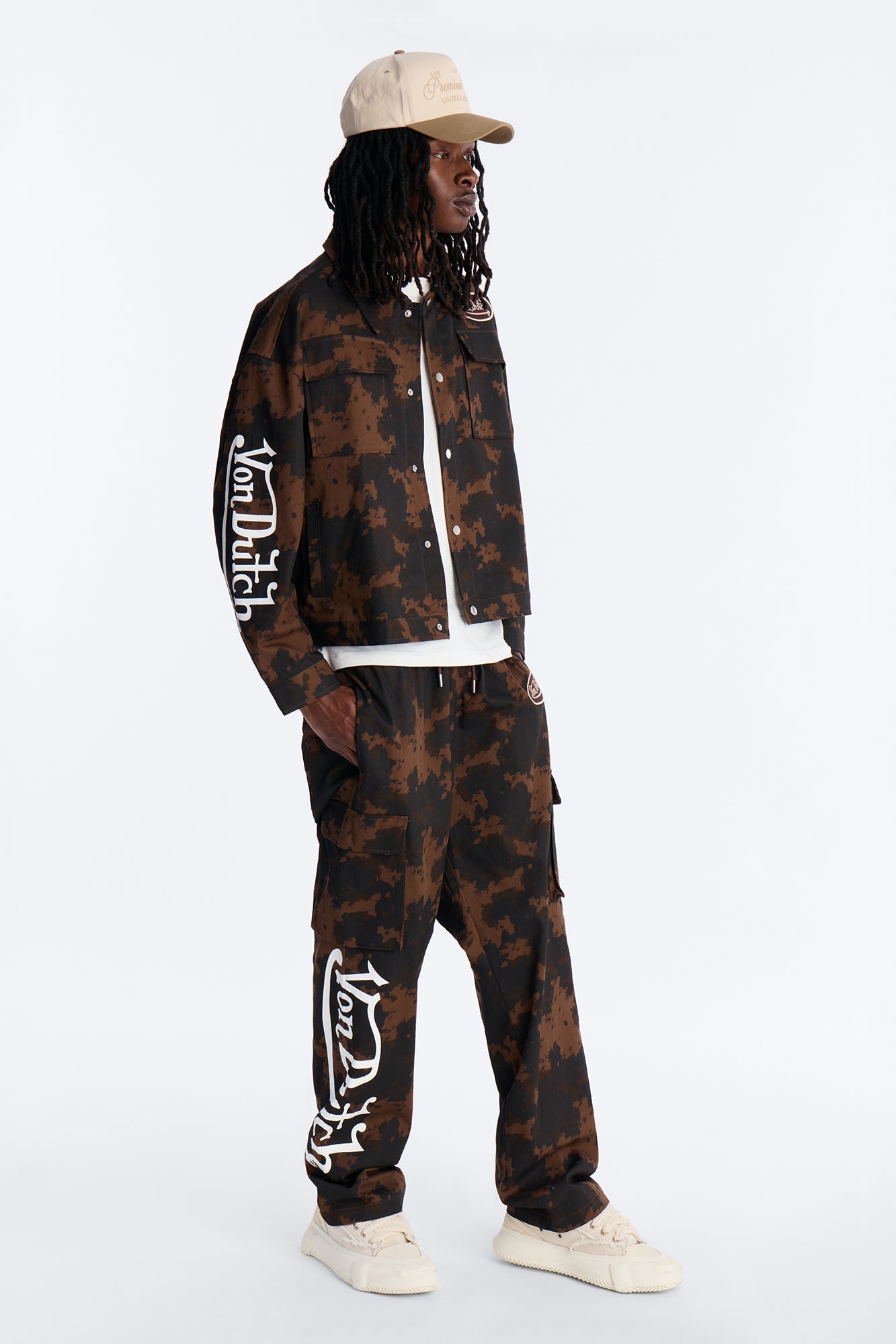 Von Dutch Rodeo Faux Pony Hair Baggy Pant - Brown