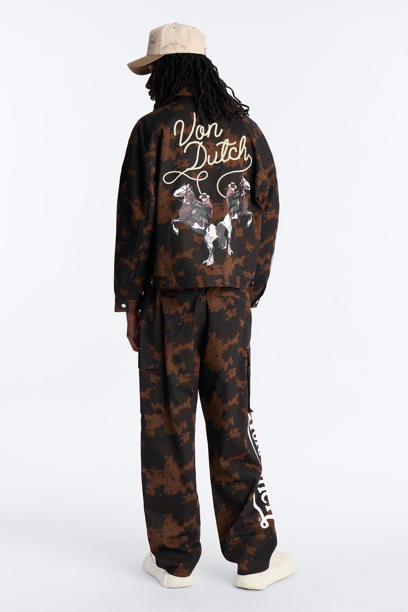 Von Dutch Rodeo Faux Pony Hair Baggy Pant - Brown