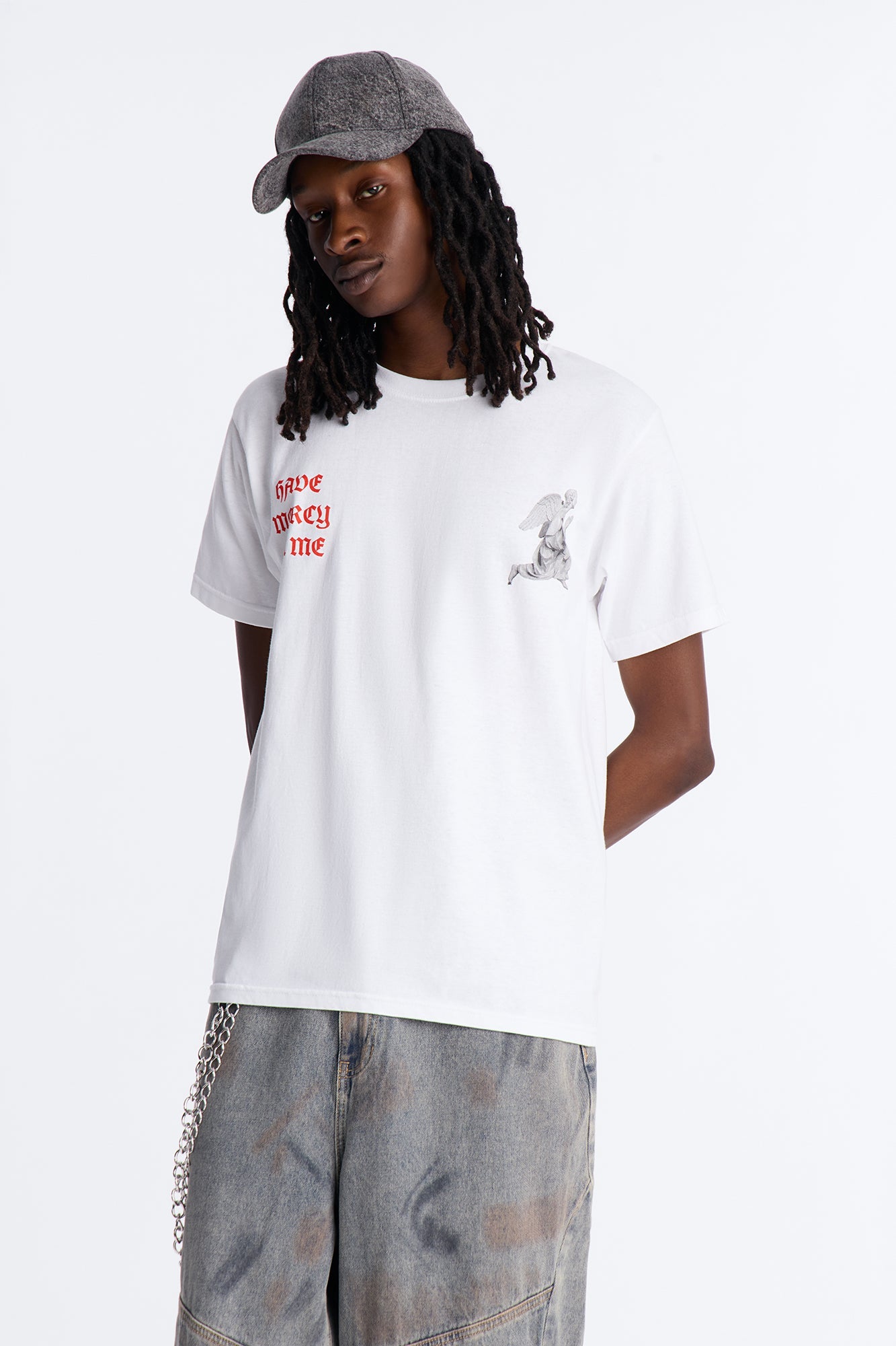 Pray For Me Angels Short Sleeve Tee - White
