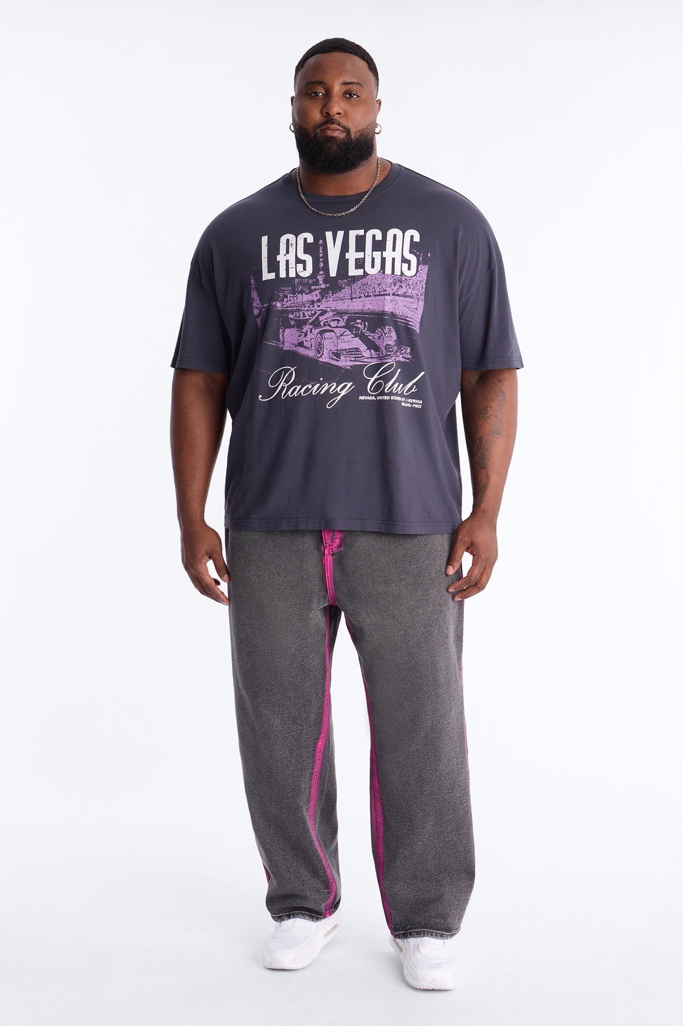 Las Vegas Racing Club Oversized Short Sleeve Tee - Navy