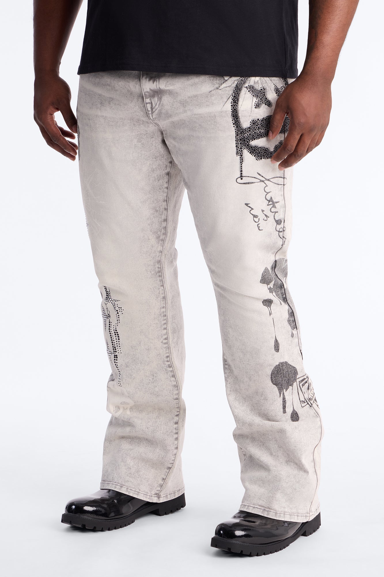 Stacked Skinny Flare Ace Royale Jean - Grey