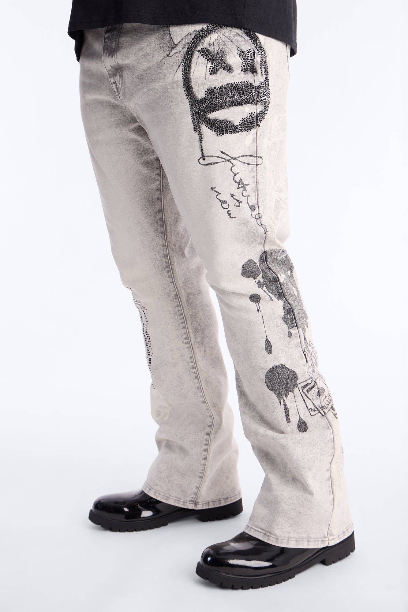 Stacked Skinny Flare Ace Royale Jean - Grey