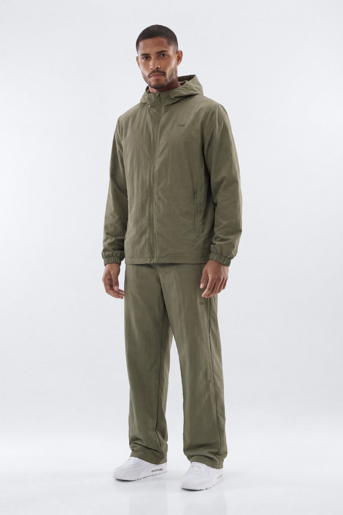 CoreNylon Hooded Full Zip Jacket - Moss