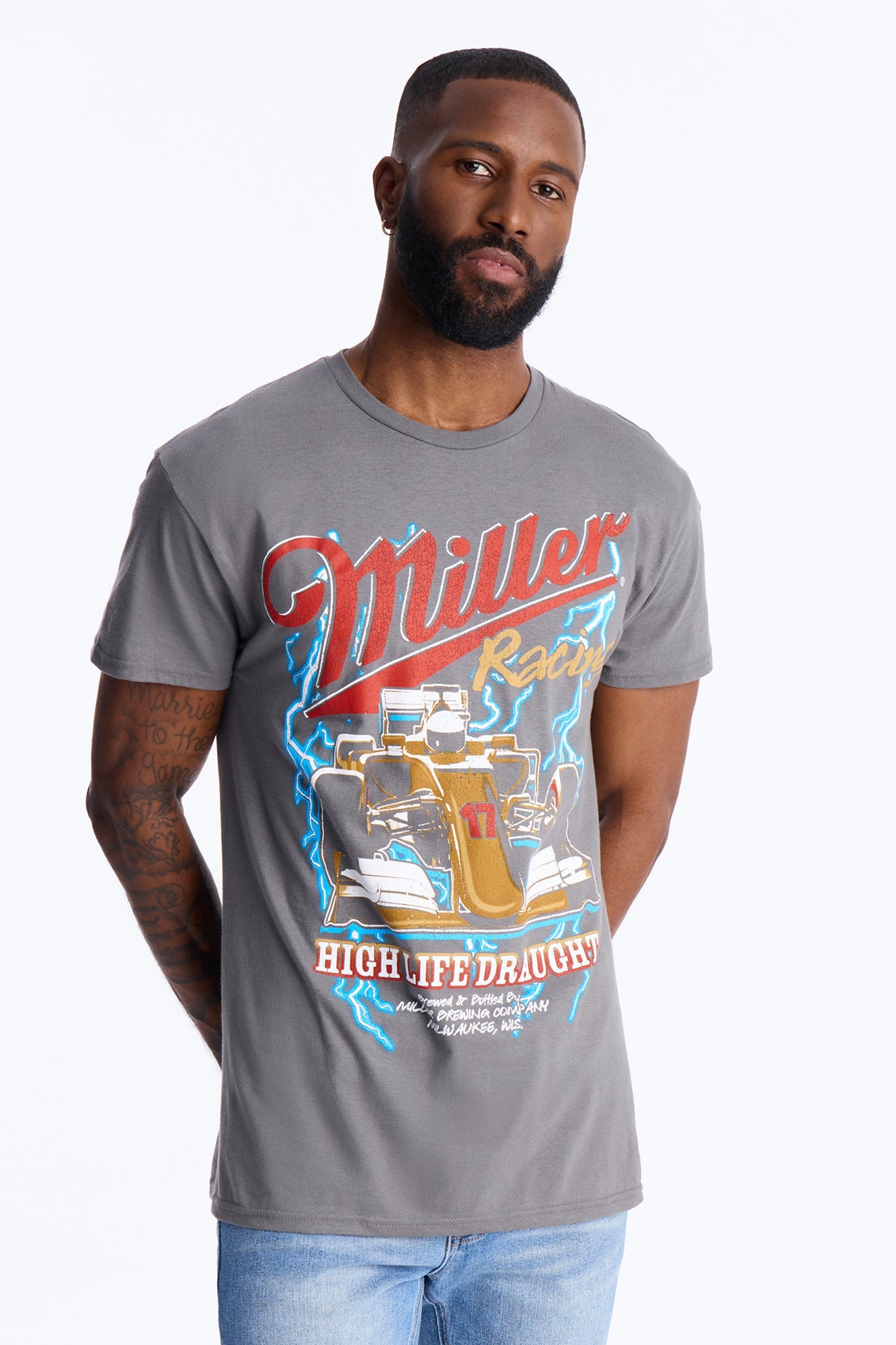 Miller Racing High Life Draught Short Sleeve Tee - Charcoal