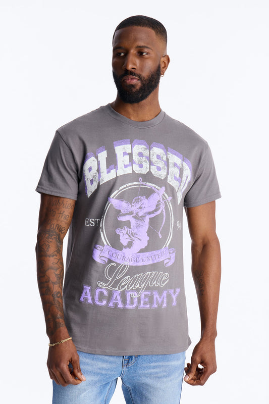 Blessed Academy Short Sleeve Tee - Charcoal
