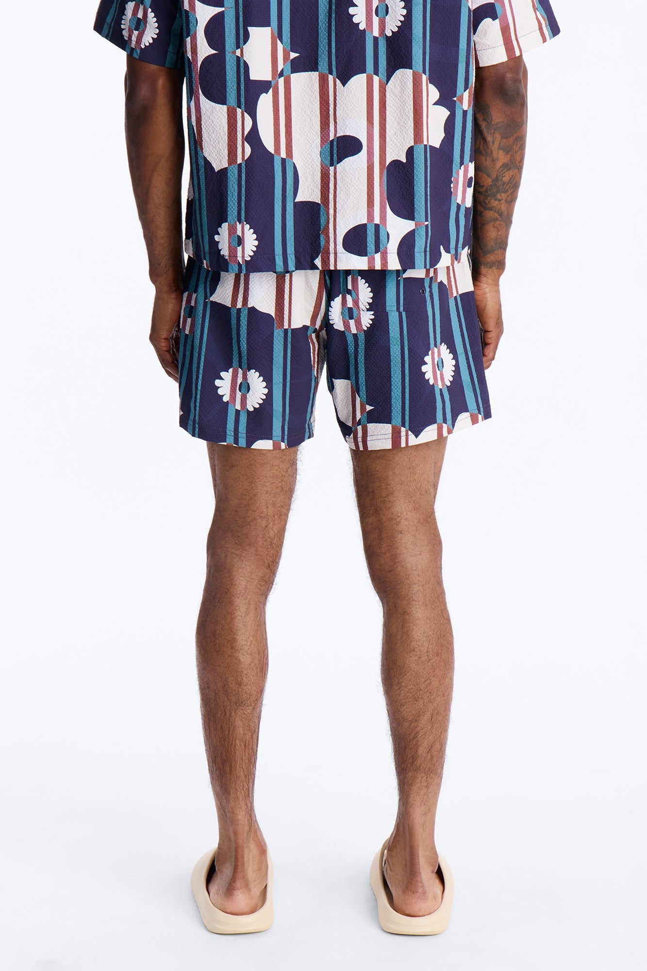 Metroflora Seersucker Swim Trunk 6″ - Multi Color