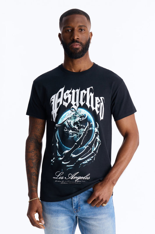 Psyched Worldwide Short Sleeve Tee - Black