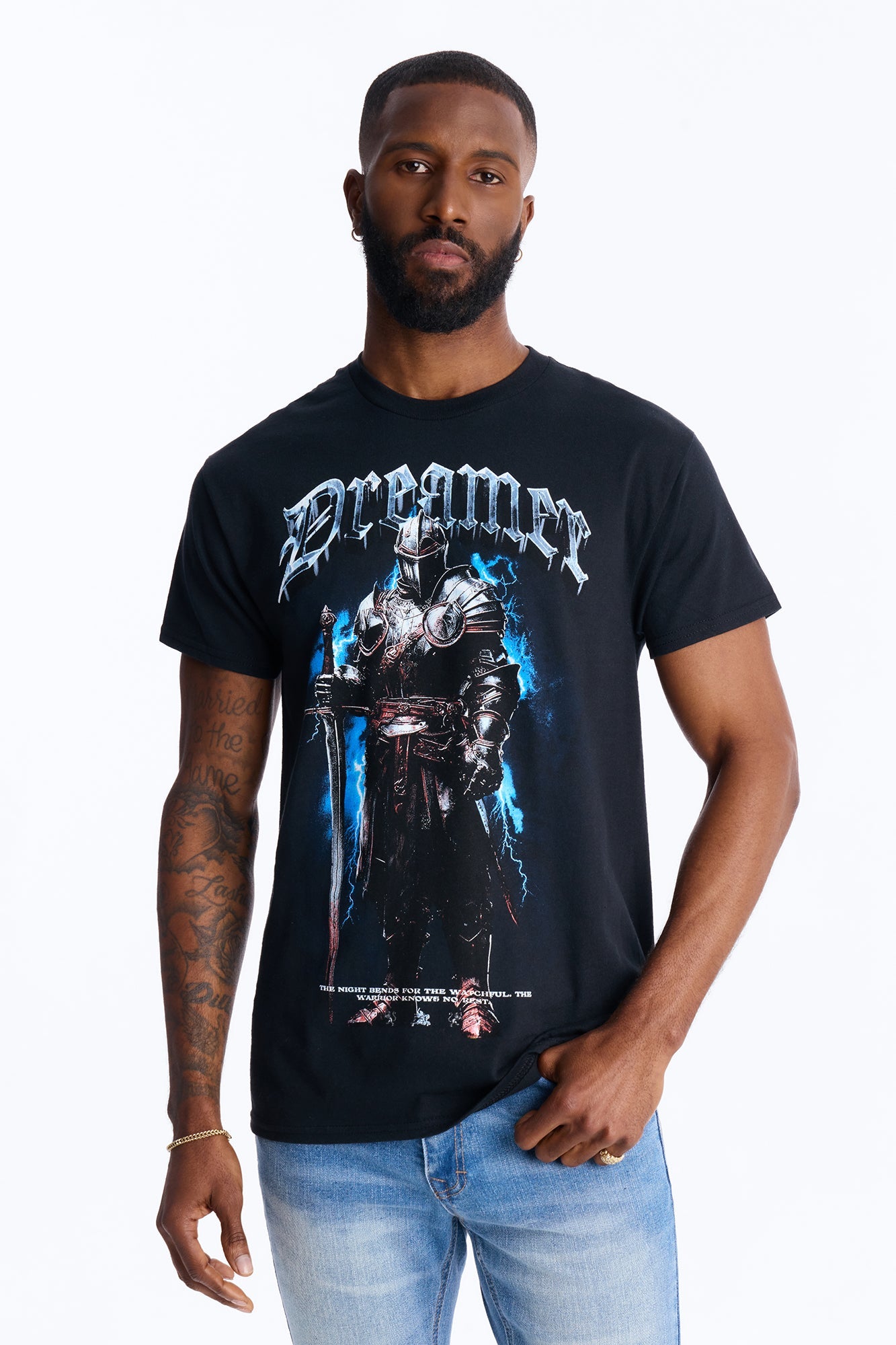 Dreamer And Fighter Short Sleeve Tee - Black