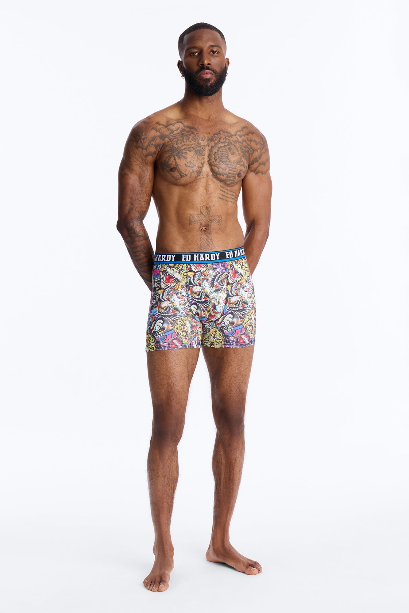 Wild Savage Ed Hardy 3 Pack Cartoon Boxer Briefs - Multi Color