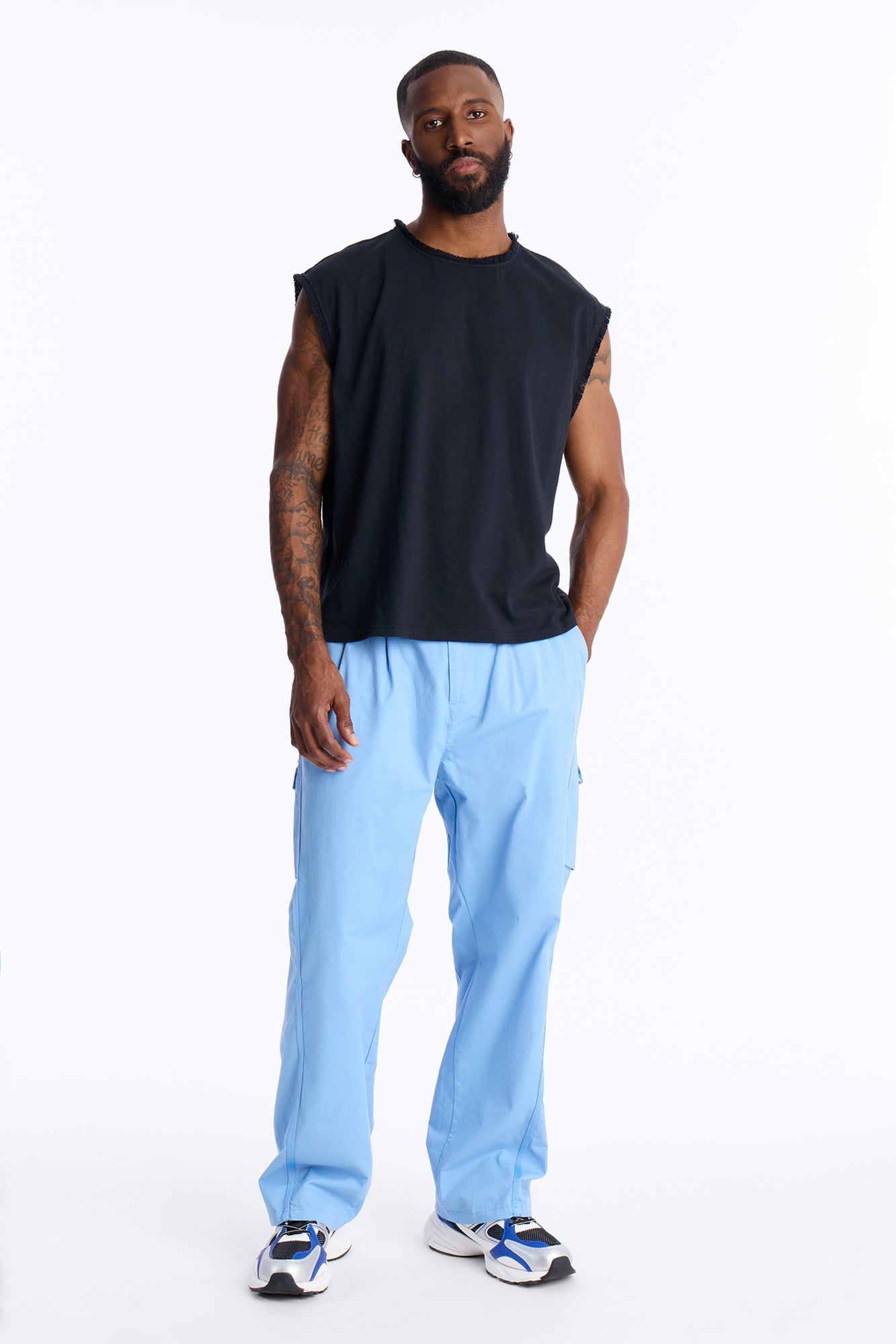 Barrel Accordion Pant - Blue