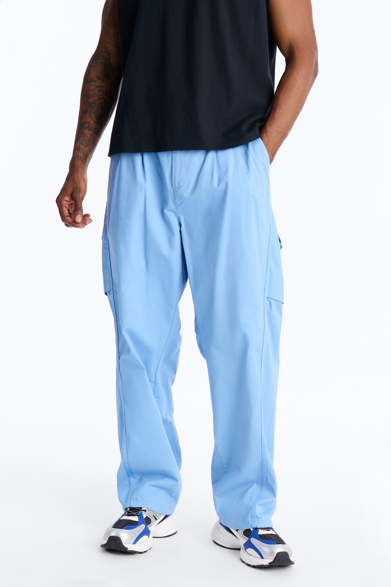 Barrel Accordion Pant - Blue