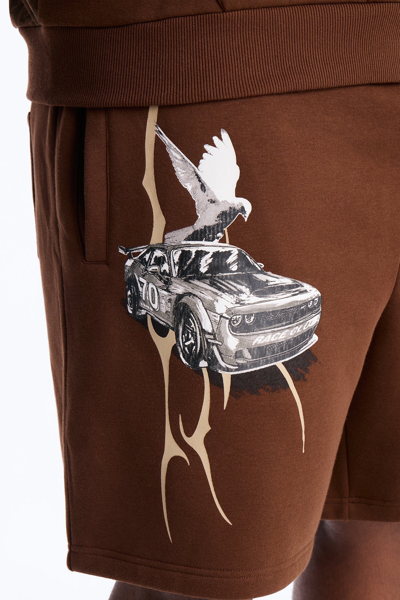 Dodge Demon Oni Mask Sweatshorts - Brown