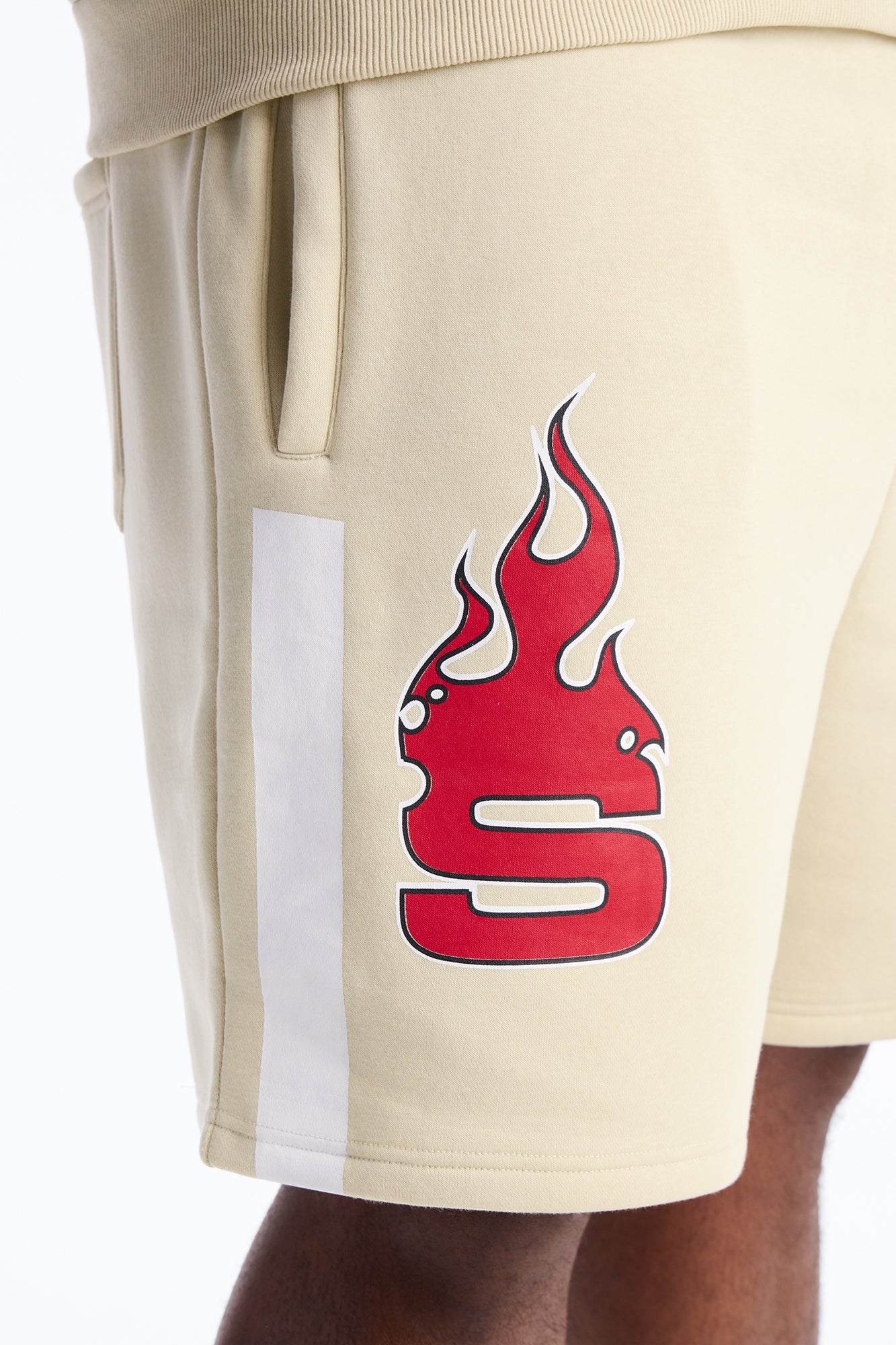 Scarface Embroidery Patch Sweatshorts - Khaki