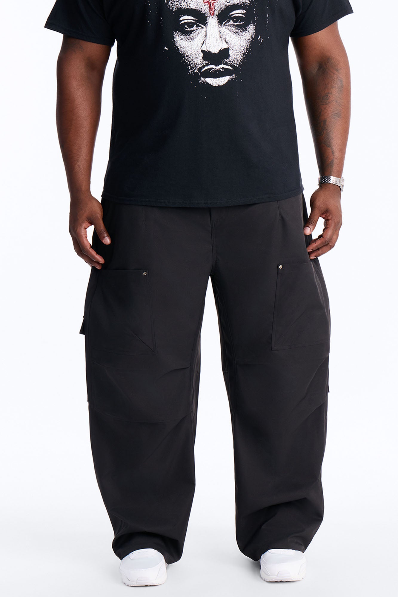 Barrel Fit Node Cargo Pant - Black