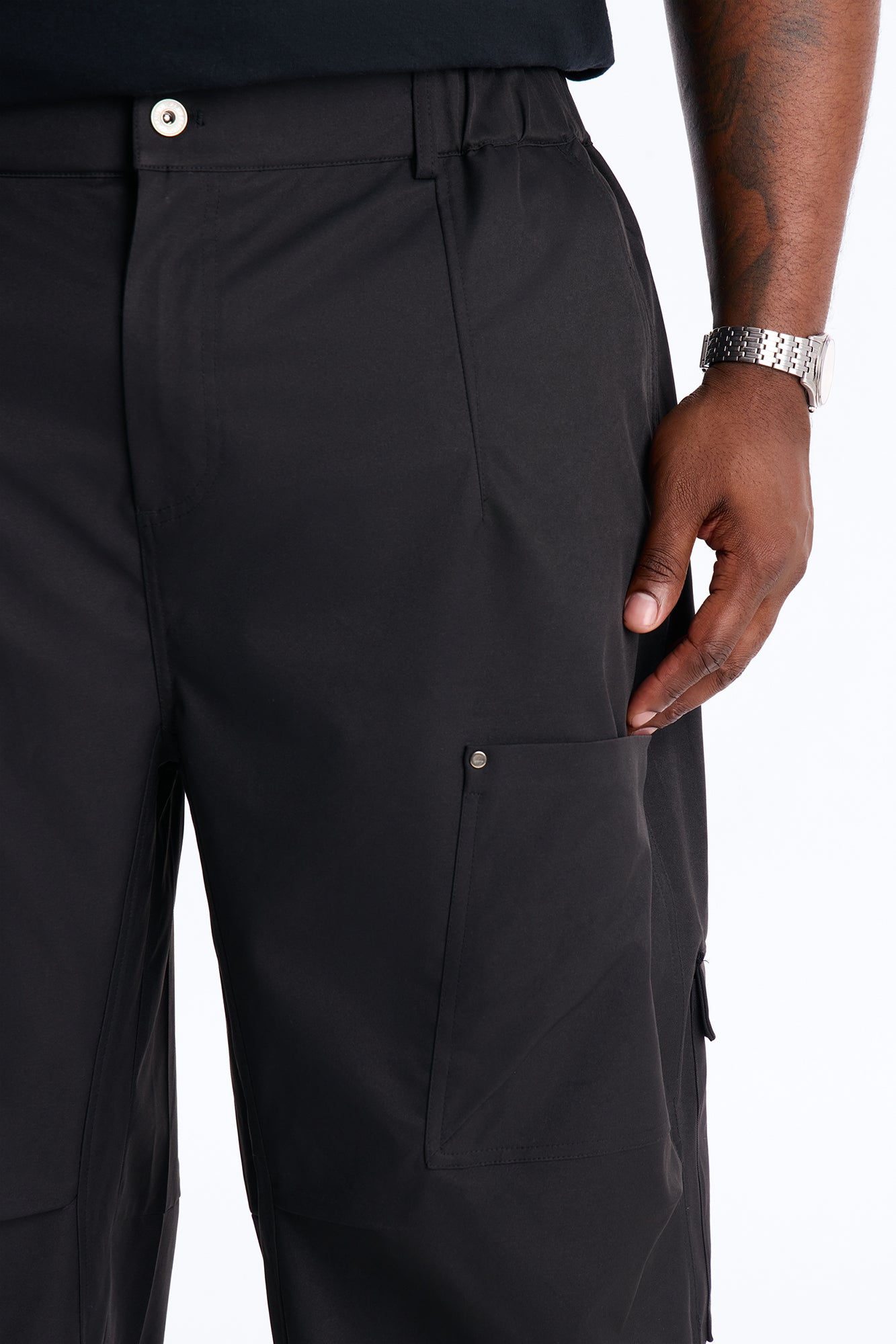 Barrel Fit Node Cargo Pant - Black