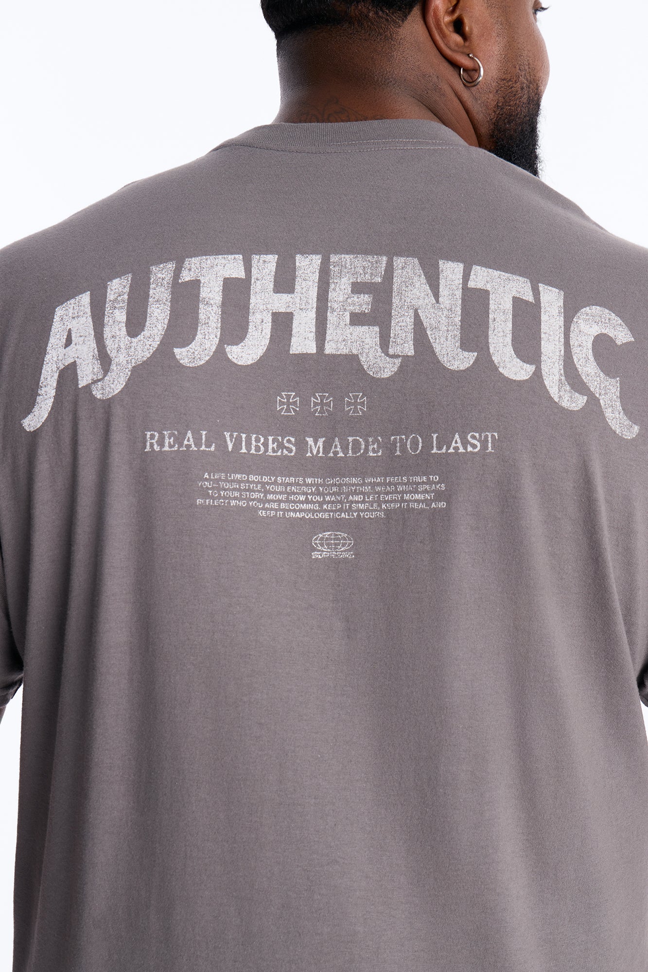 Authentic Vibes Short Sleeve Tee - Charcoal
