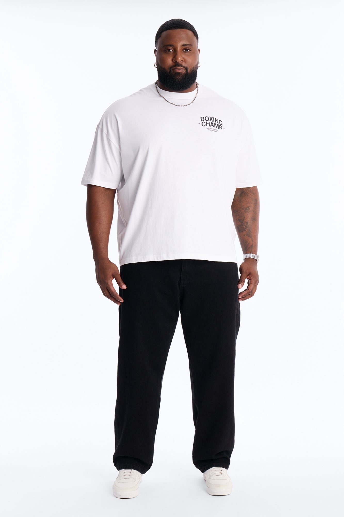 Boxing Champ Oversized Short Sleeve Tee - White