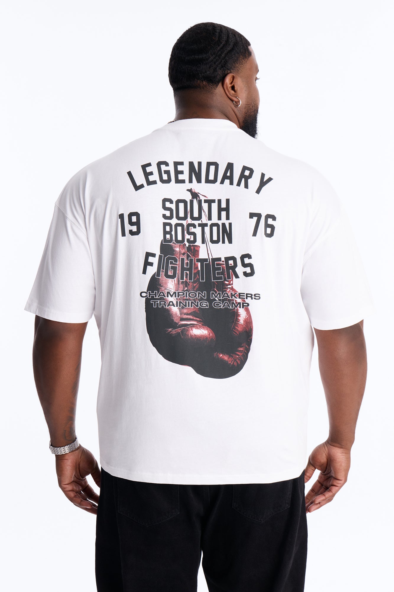 Boxing Champ Oversized Short Sleeve Tee - White