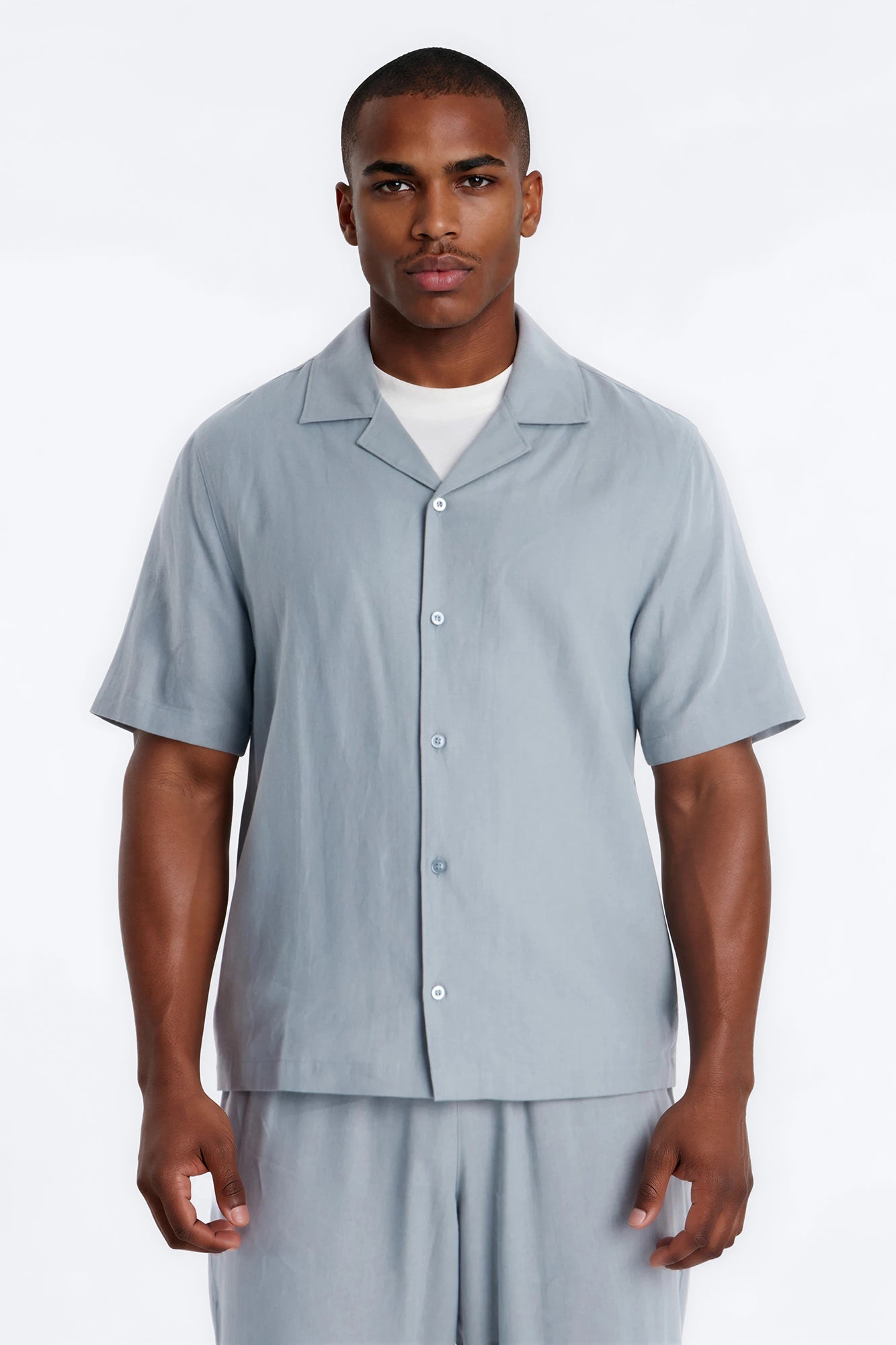 Bahamas Linen Shirt - Slate Blue