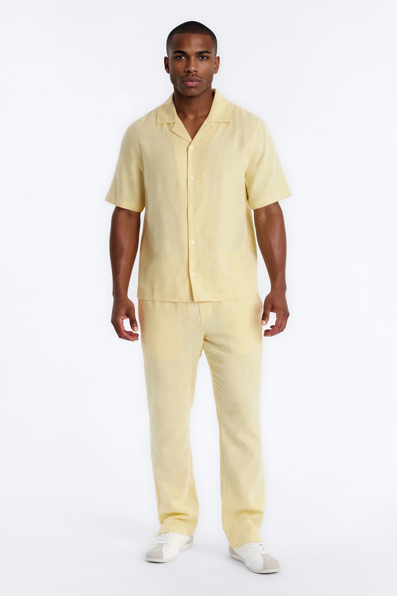 Bahamas Linen Shirt - Butter Yellow