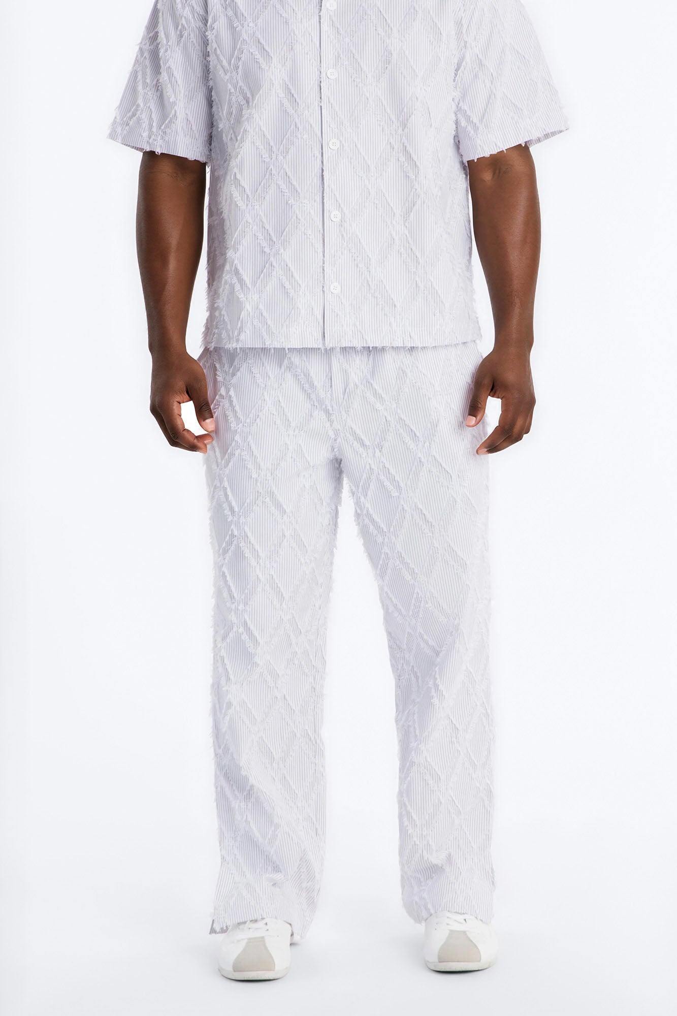 Straight Sahara Stripe Pant - White