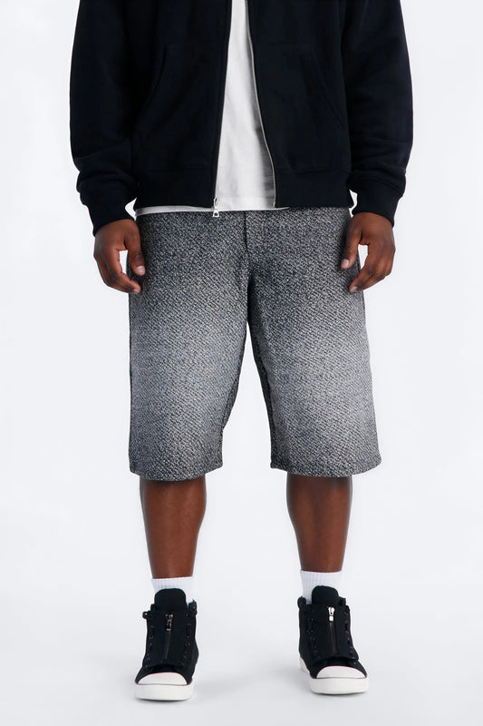 Baggy Tapestry Denim Short - Grey