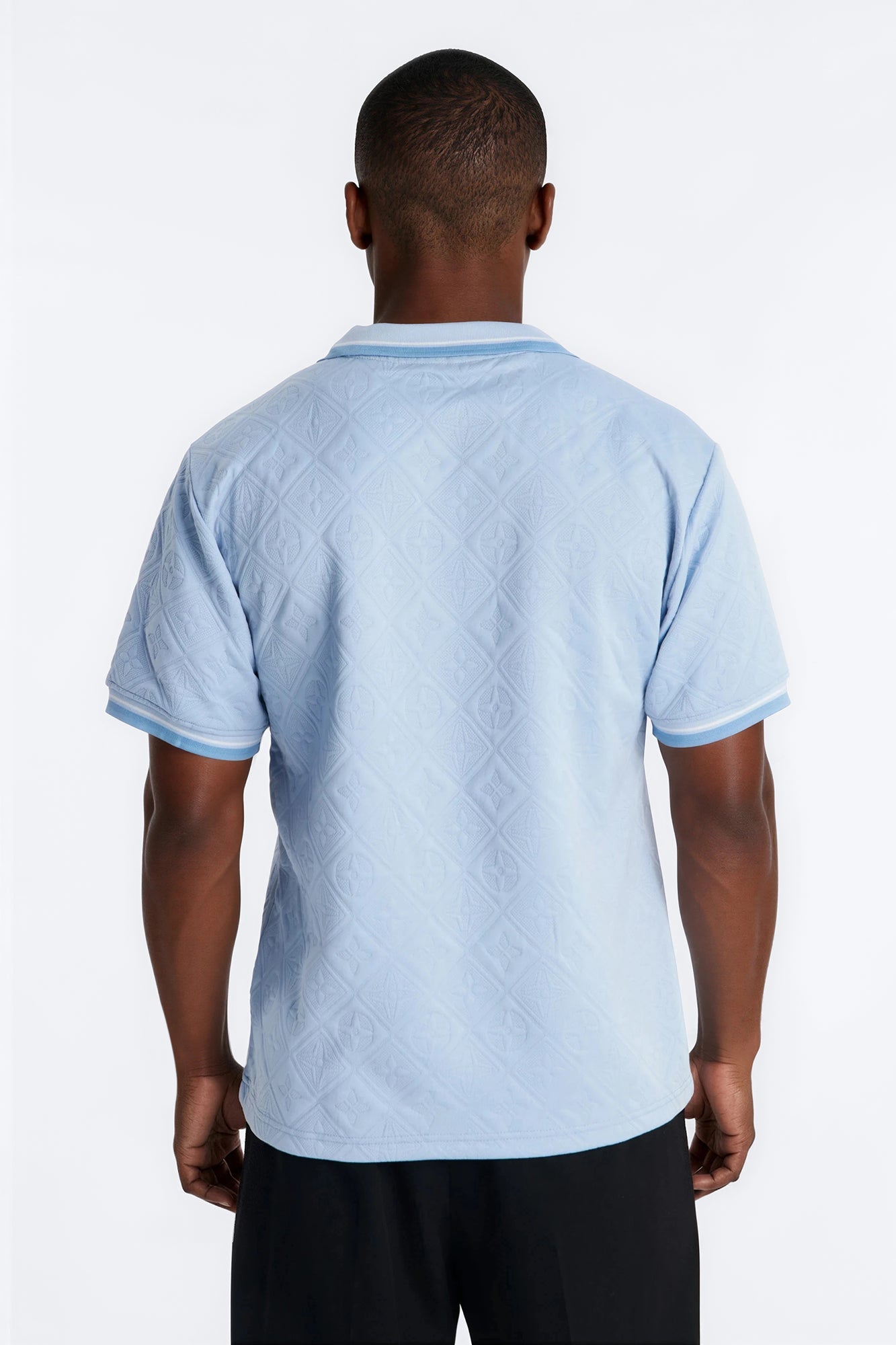 Saints Diamond Star Johnny Collar Polo - Light Blue