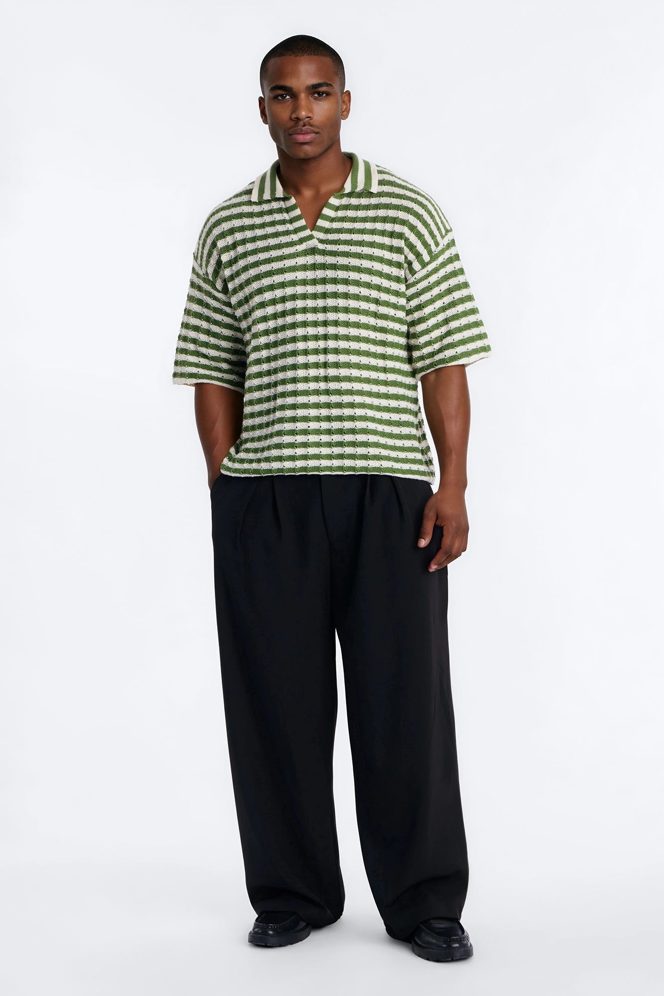 Relaxed Regatta Stripe Polo - Green