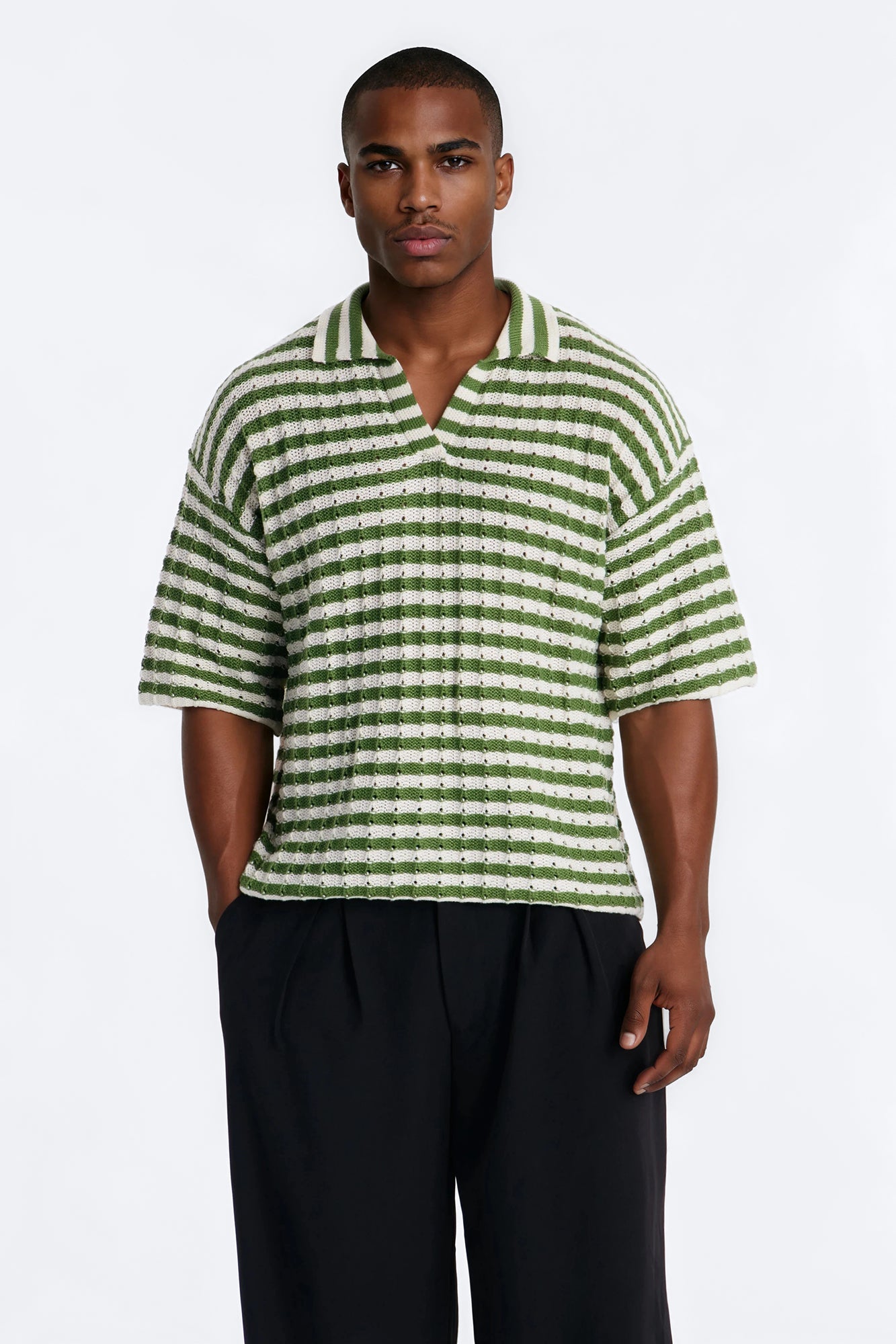 Relaxed Regatta Stripe Polo - Green
