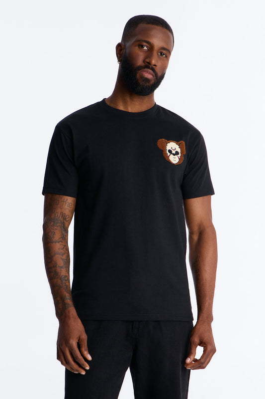 Savage Bear Chenille Patch Short Sleeve Tee - Black