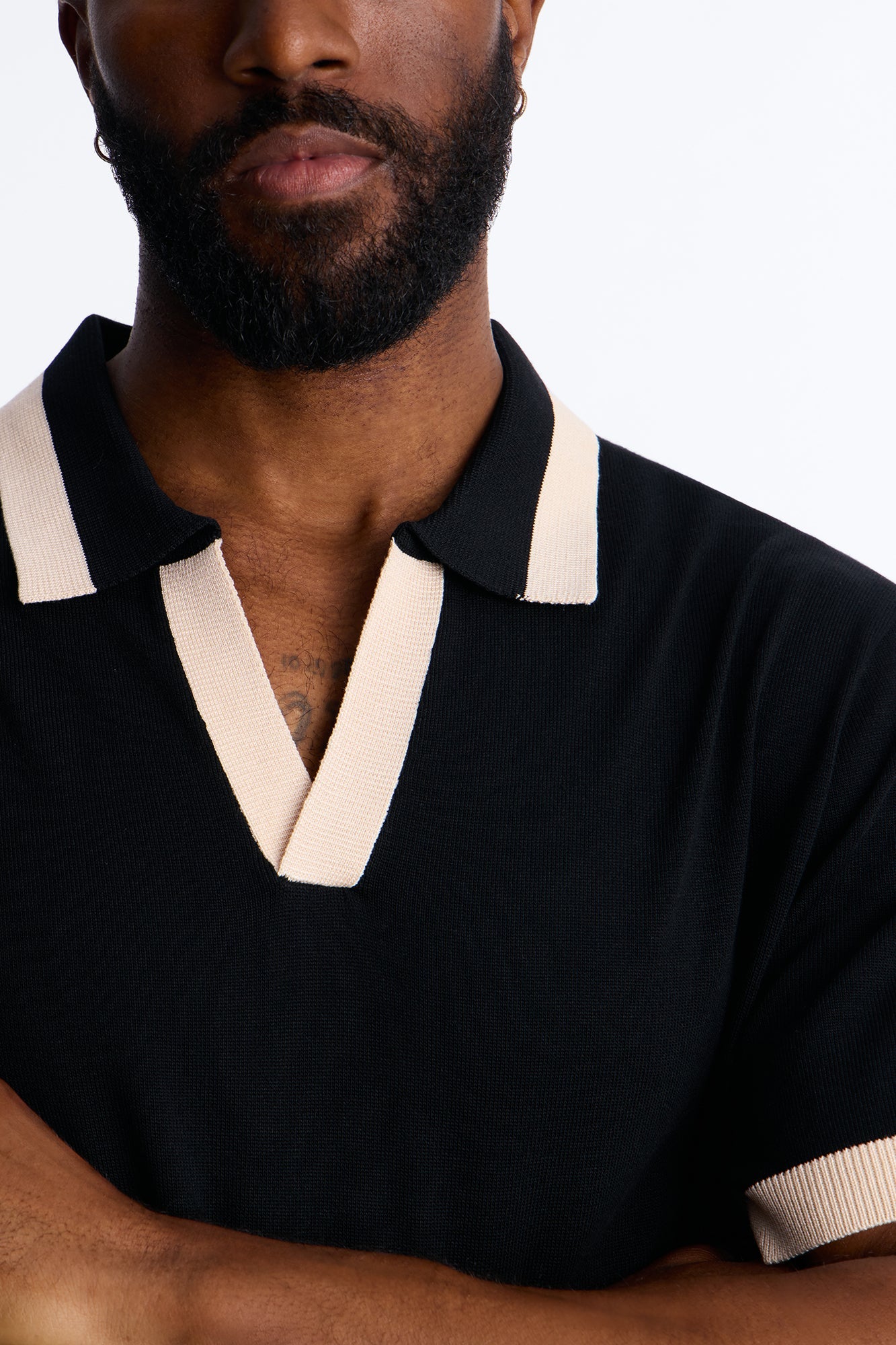 Rue Saint Johnny Collar Polo - Black