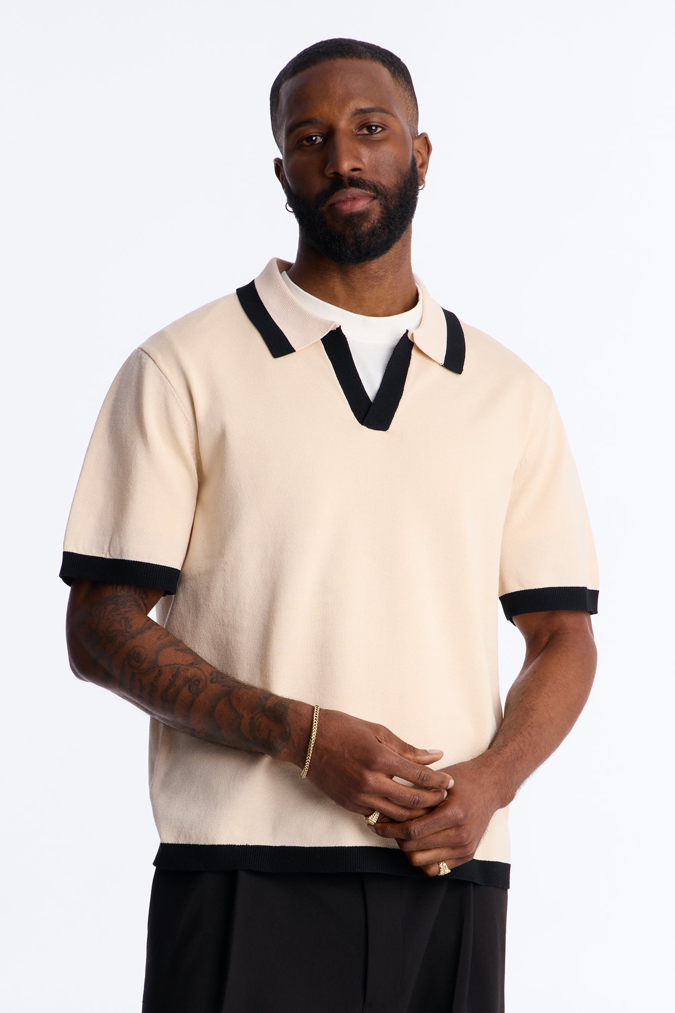 Rue Saint Johnny Collar Polo - Tan