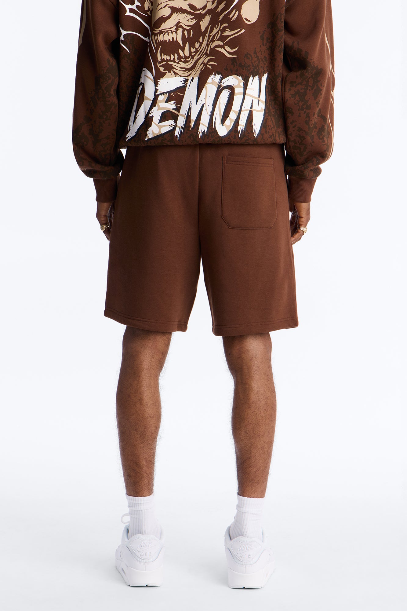 Dodge Demon Oni Mask Sweatshorts - Brown