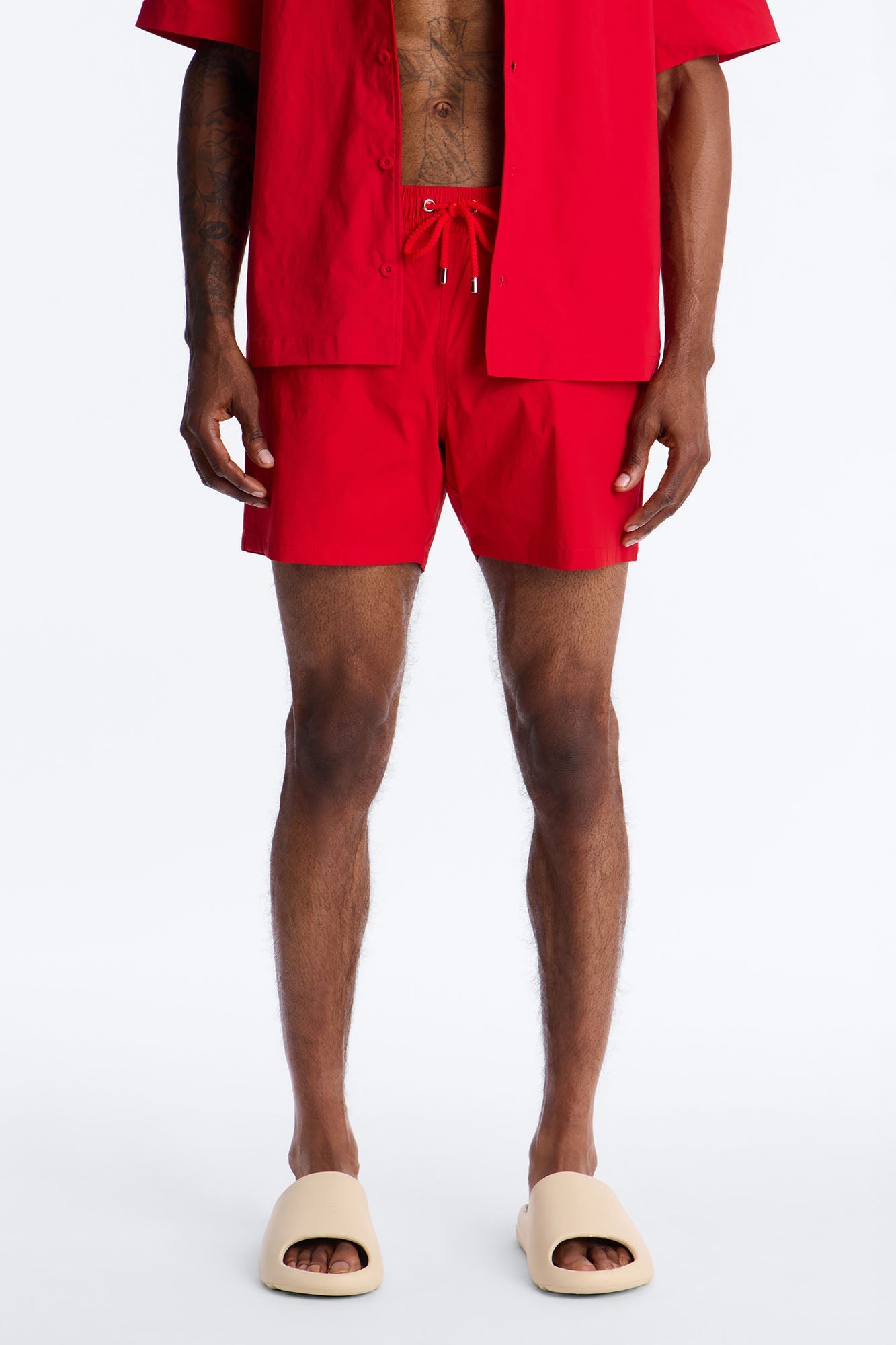 Montez Stretch Swim Trunk 6″ - Brick Red
