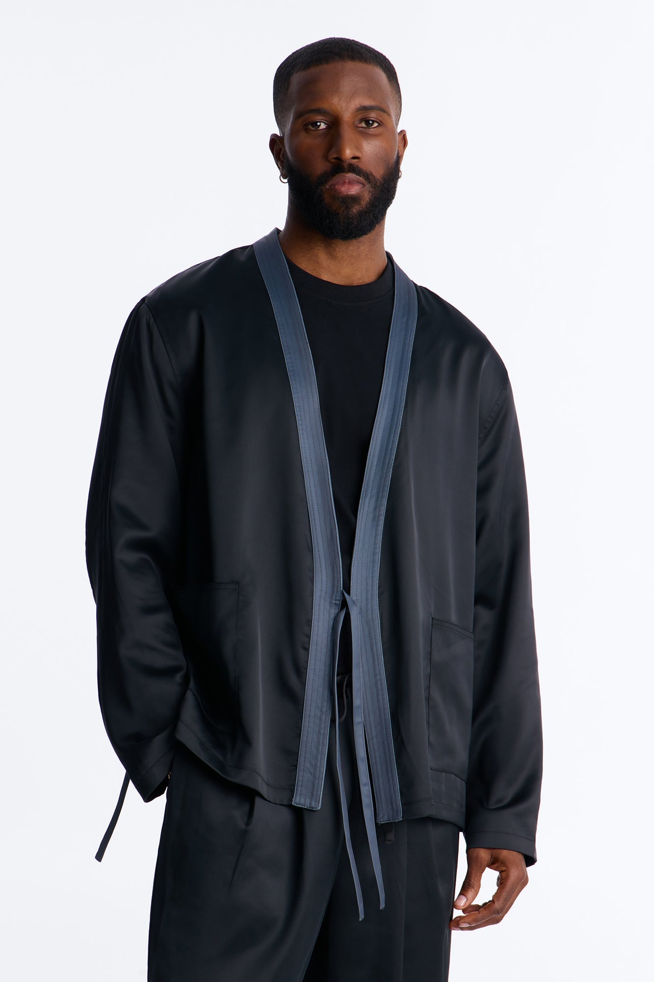 Liquid Shadow Wrap Jacket - Black