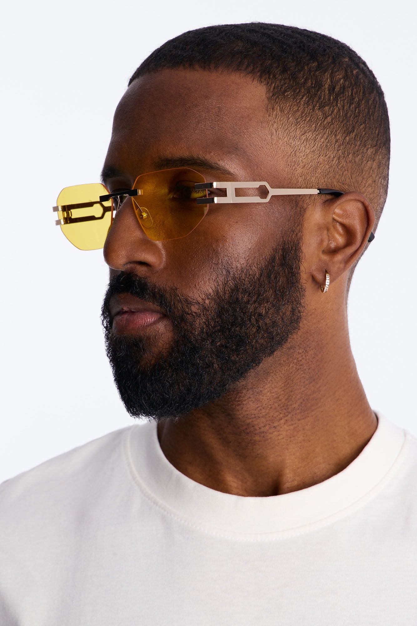 Statement Angular Sunglasses - Yellow