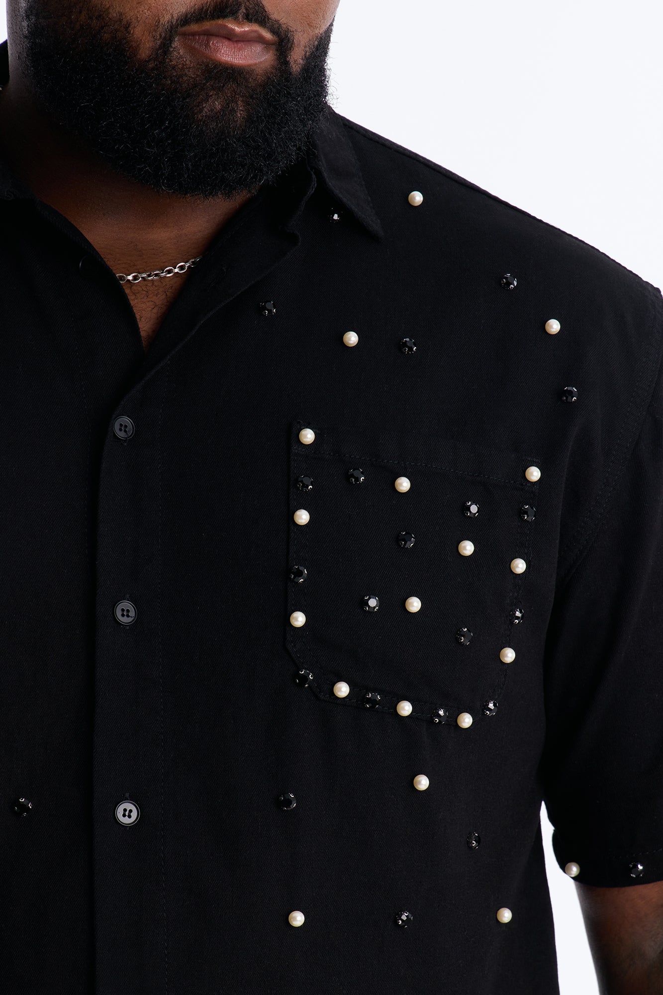 Apex Stud Button Up Shirt - Black