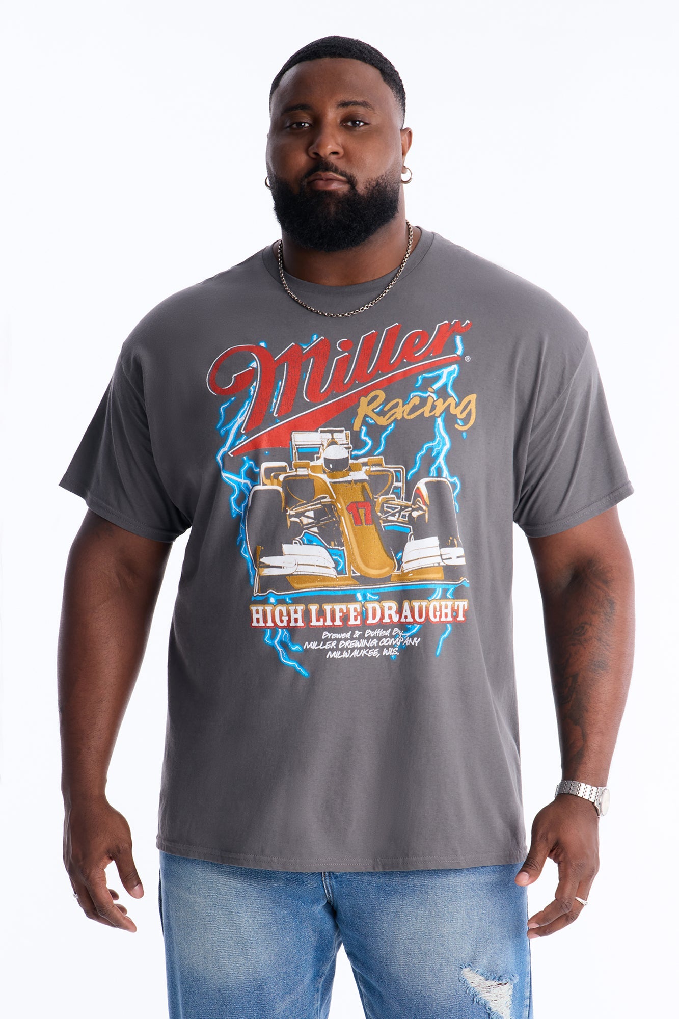 Miller Racing High Life Draught Short Sleeve Tee - Charcoal