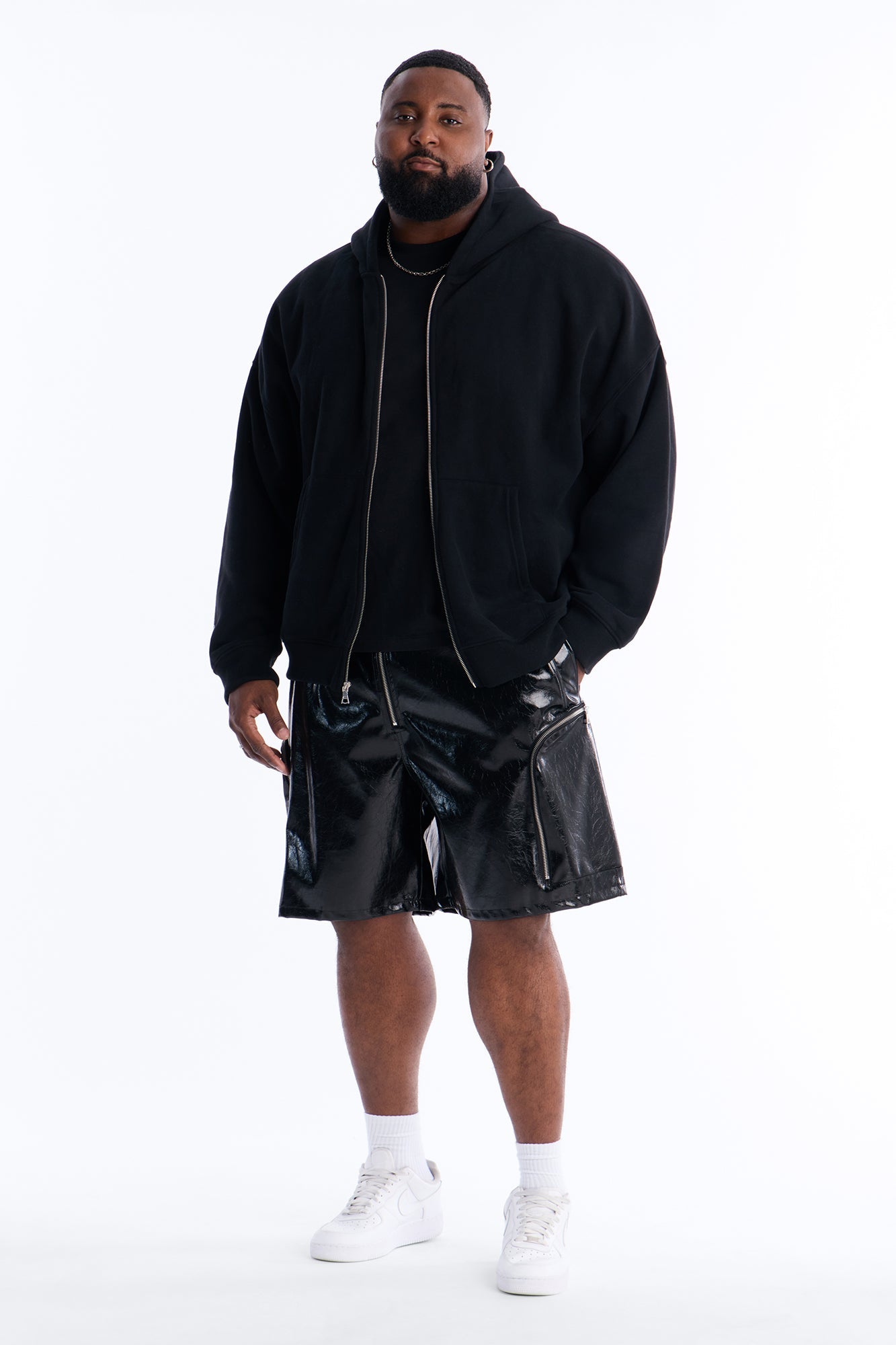 Relaxed Concordia Faux Leather Short - Black
